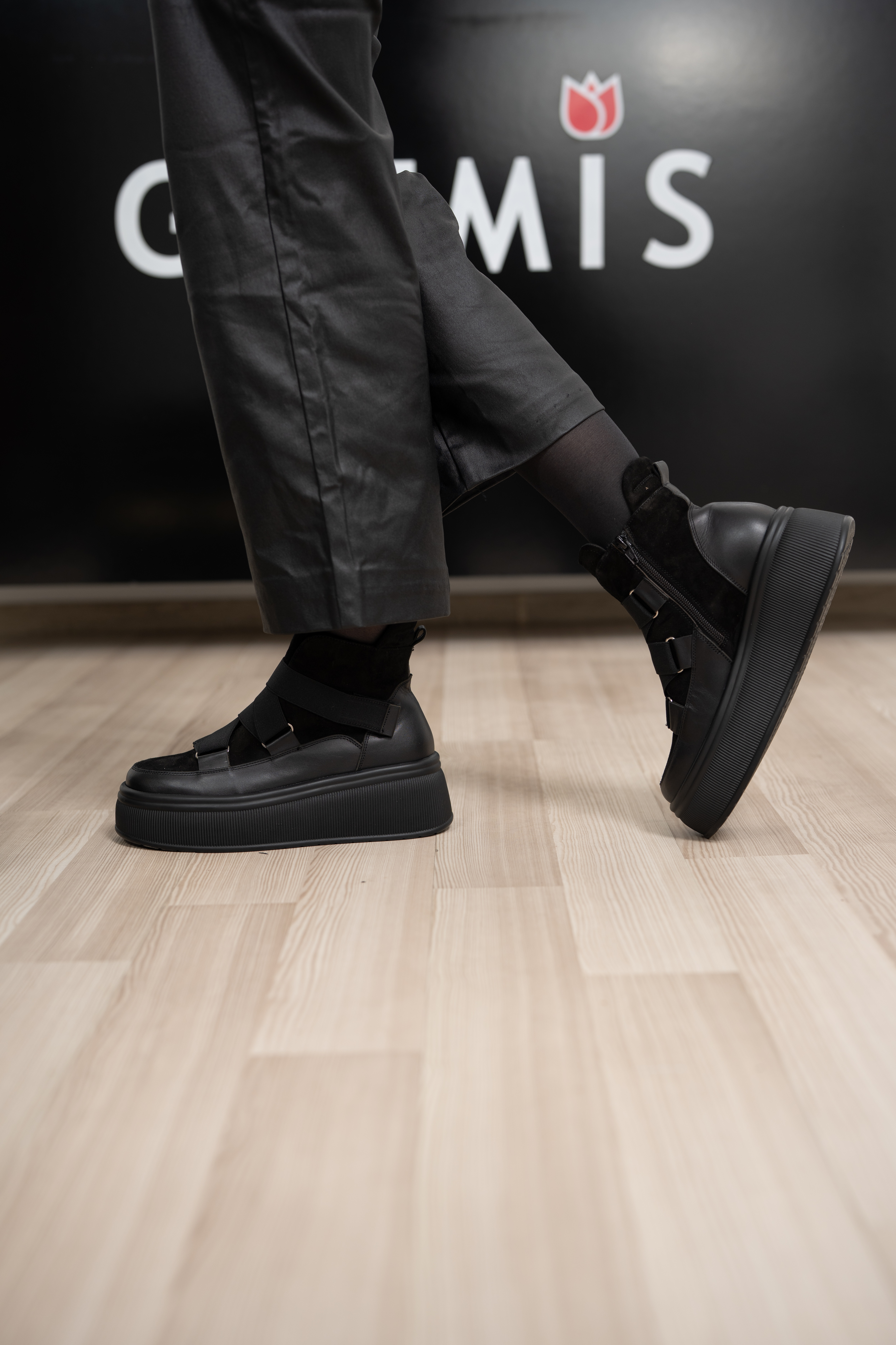 Ghete dama casual premium, Glemis, piele naturala - Cod: IB-4400, Culoare: Negru, Marime: 38 (25.4 cm)