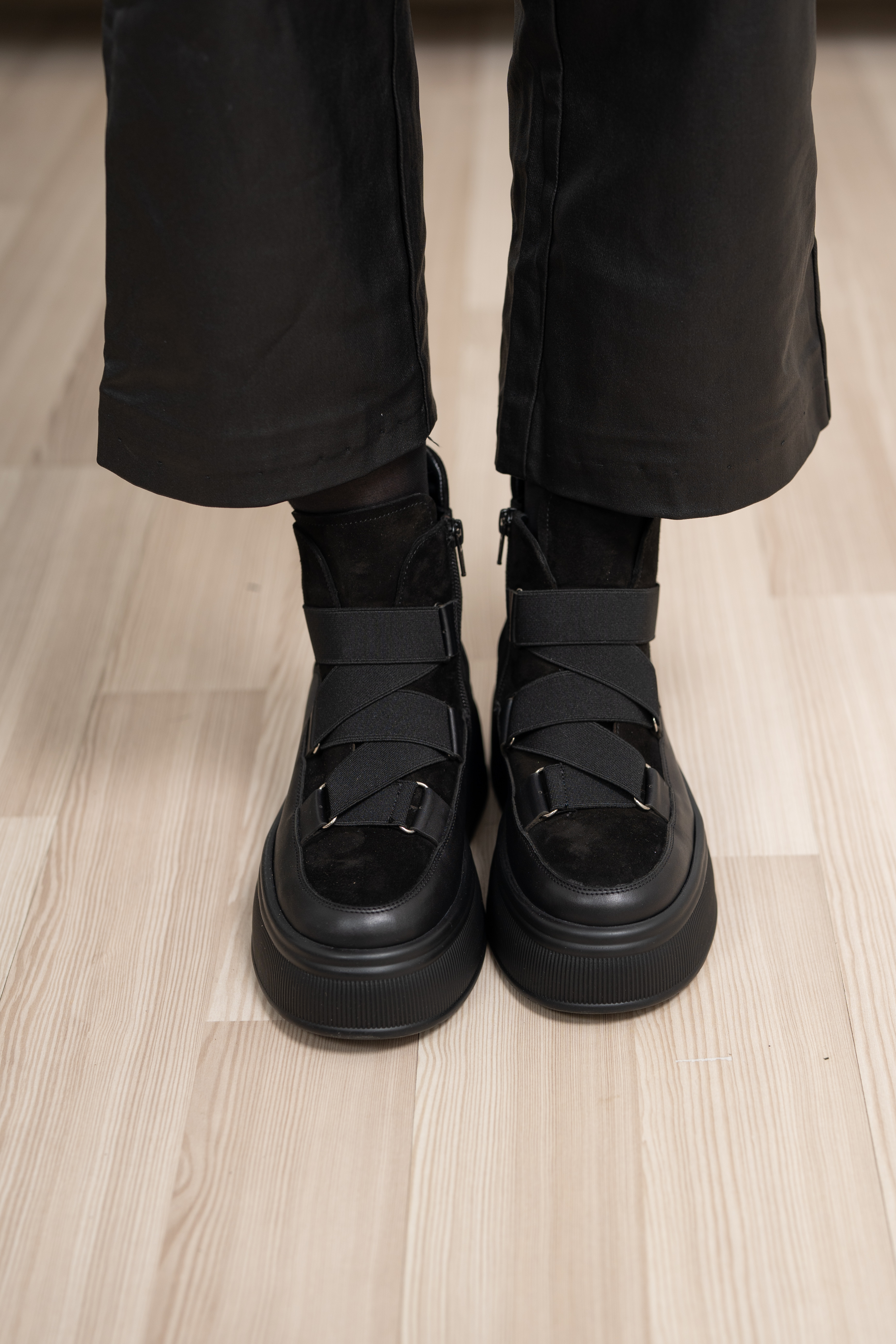 Ghete dama casual premium, Glemis, piele naturala - Cod: IB-4400, Culoare: Negru, Marime: 38 (25.4 cm)