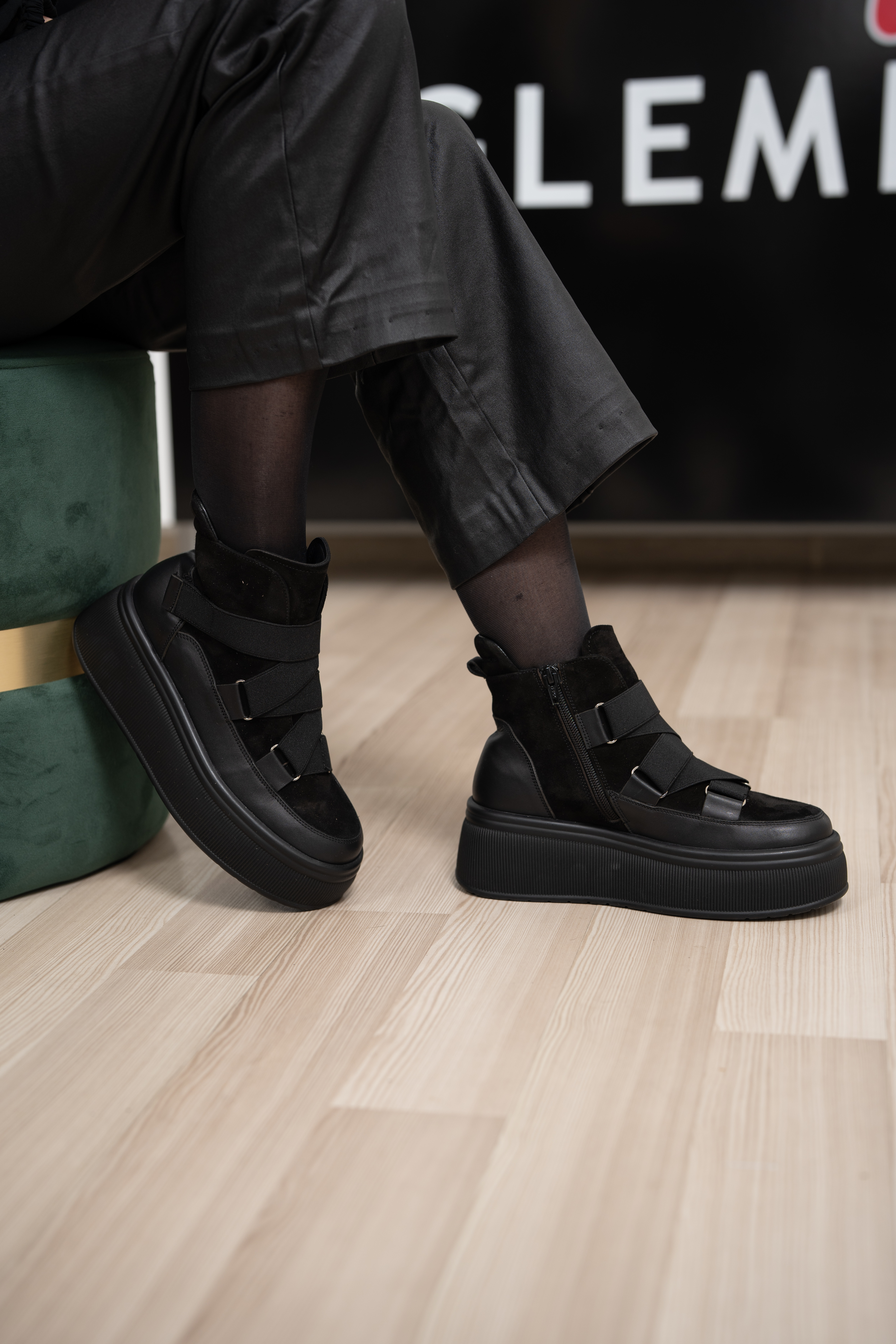 Ghete dama casual premium, Glemis, piele naturala - Cod: IB-4400, Culoare: Negru, Marime: 38 (25.4 cm)