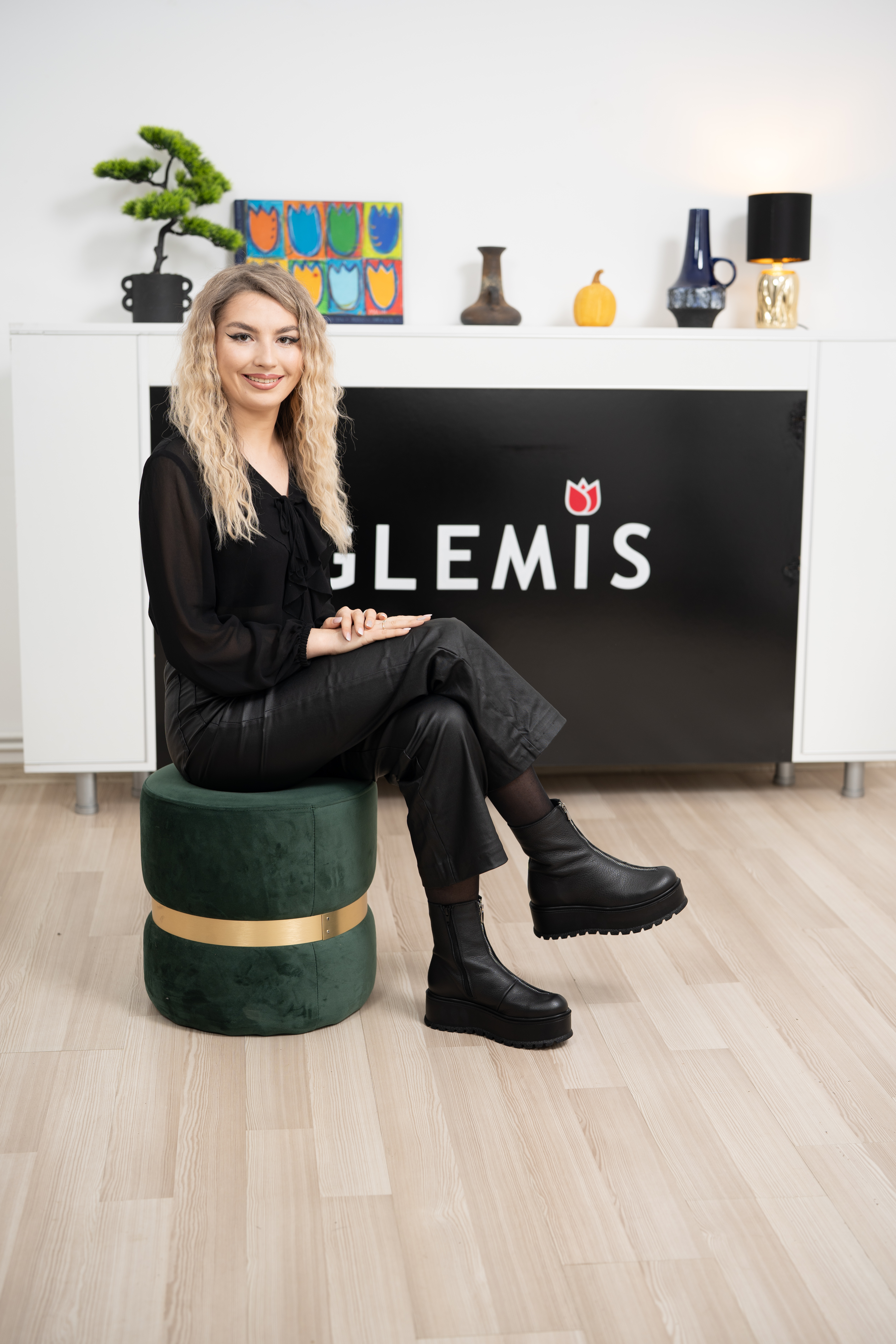 Ghete dama, Glemis, piele naturala - Cod: IB-765, Culoare: Negru Bizon, Marime: 38 (24.2 cm)