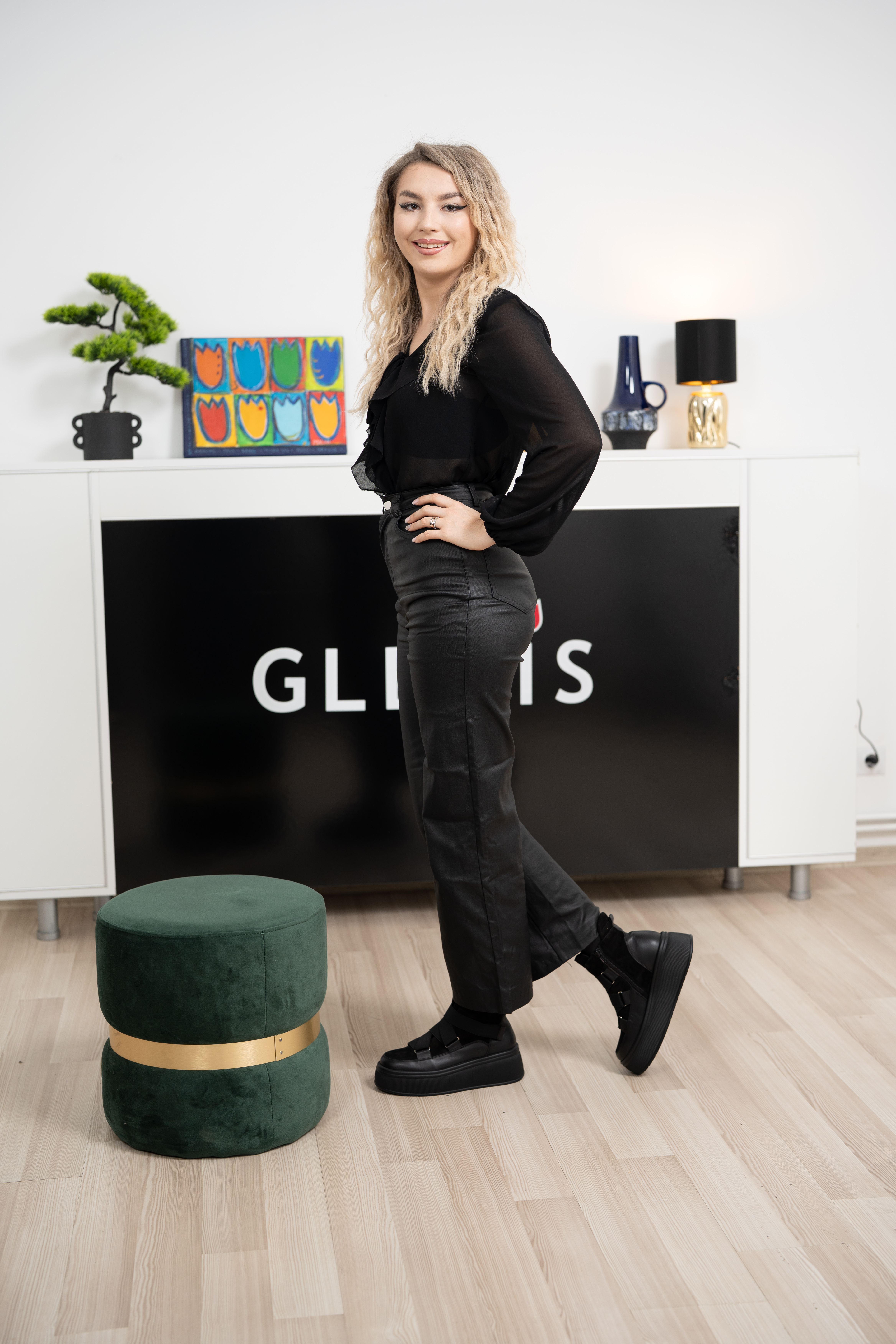 Ghete dama, Glemis, piele naturala - Cod: IB-765, Culoare: Negru Bizon, Marime: 38 (24.2 cm)