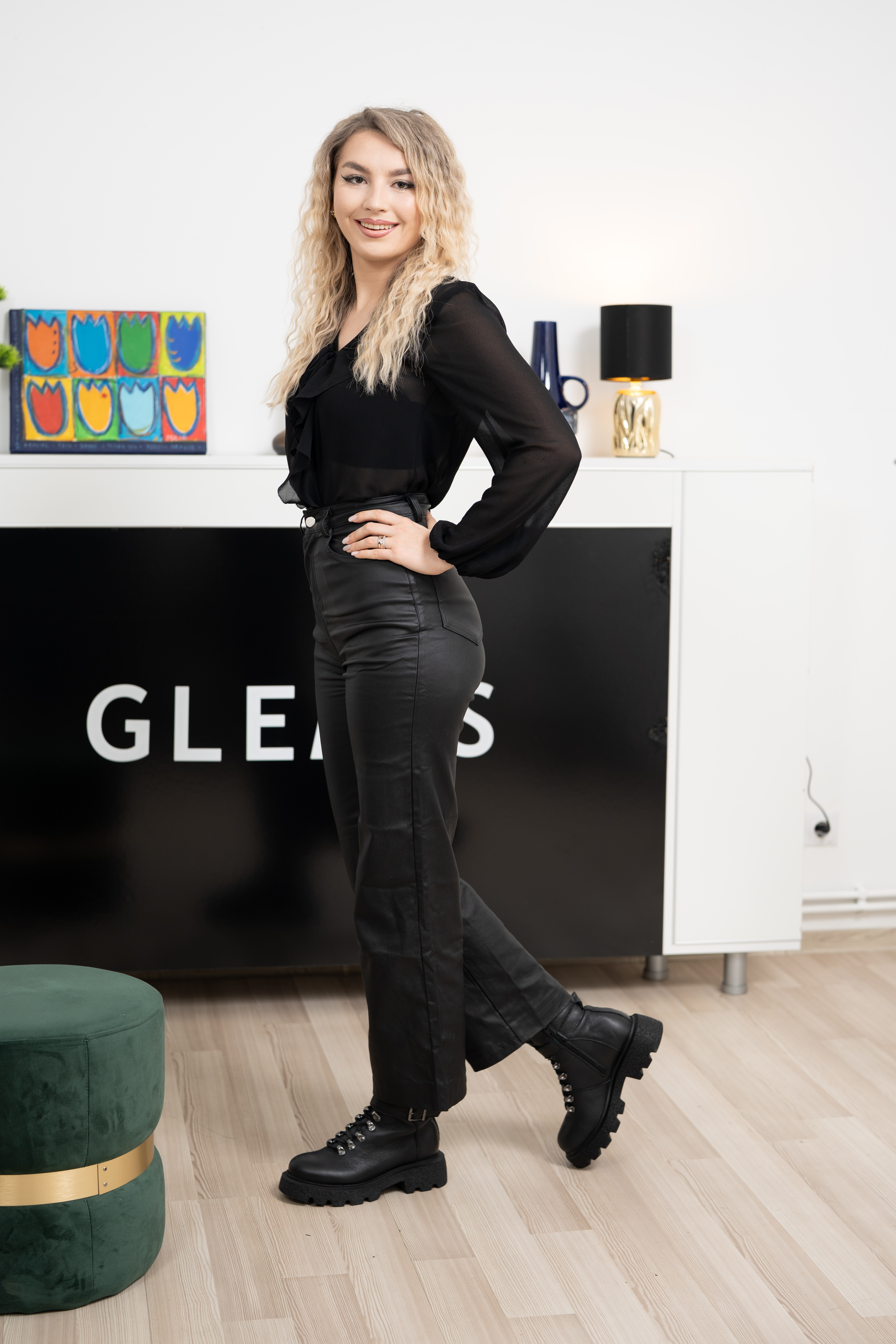 Ghete dama, Glemis, piele naturala - Cod: IB-920, Culoare: Negru Bizon, Marime: 38 (25.2 cm)