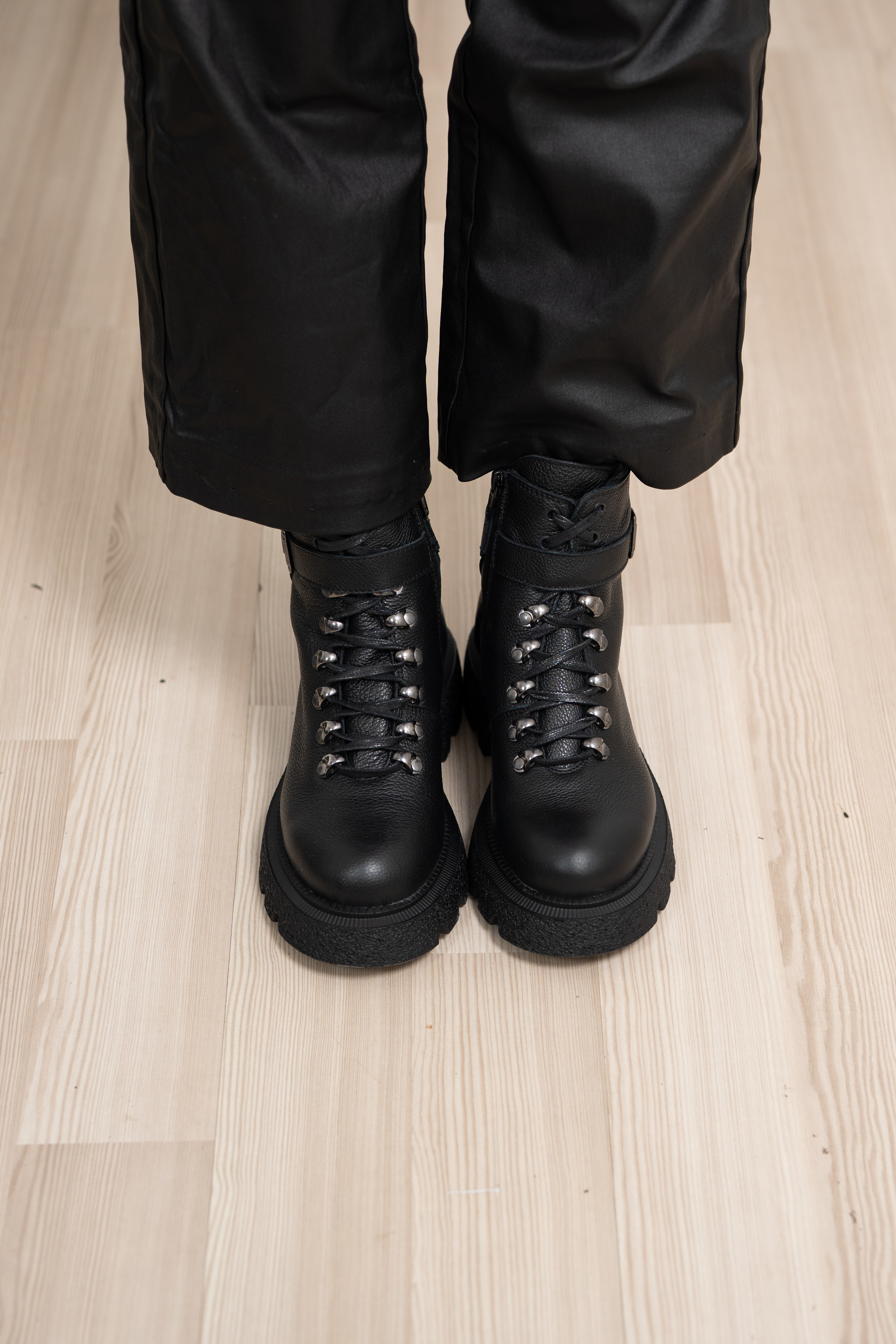 Ghete dama, Glemis, piele naturala - Cod: IB-920, Culoare: Negru Bizon, Marime: 38 (25.2 cm)