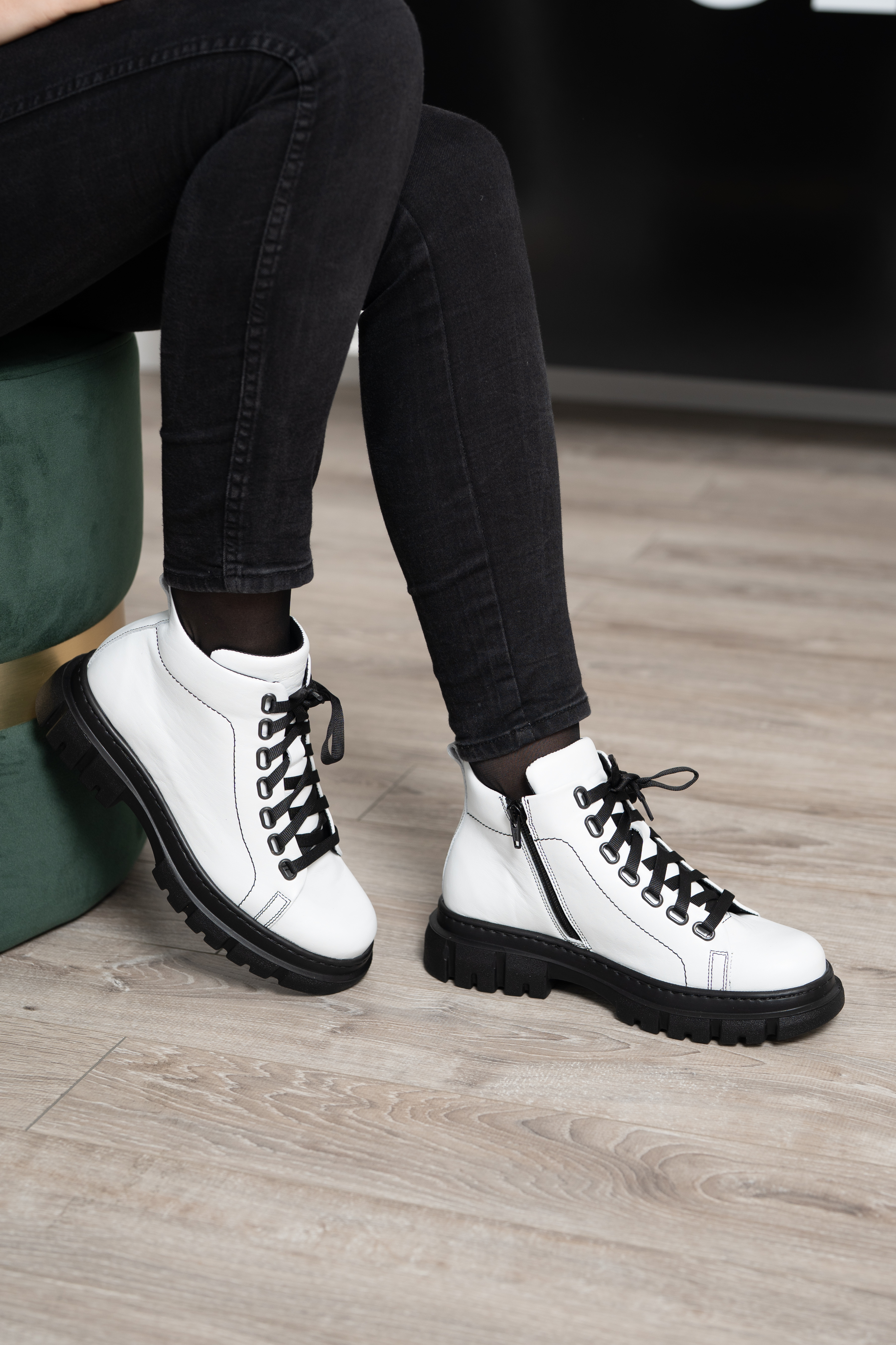 Ghete dama calapod lat, Glemis, piele naturala - Cod: Lejero, Culoare: Alb Box, Marime: 38 (24.8 cm)