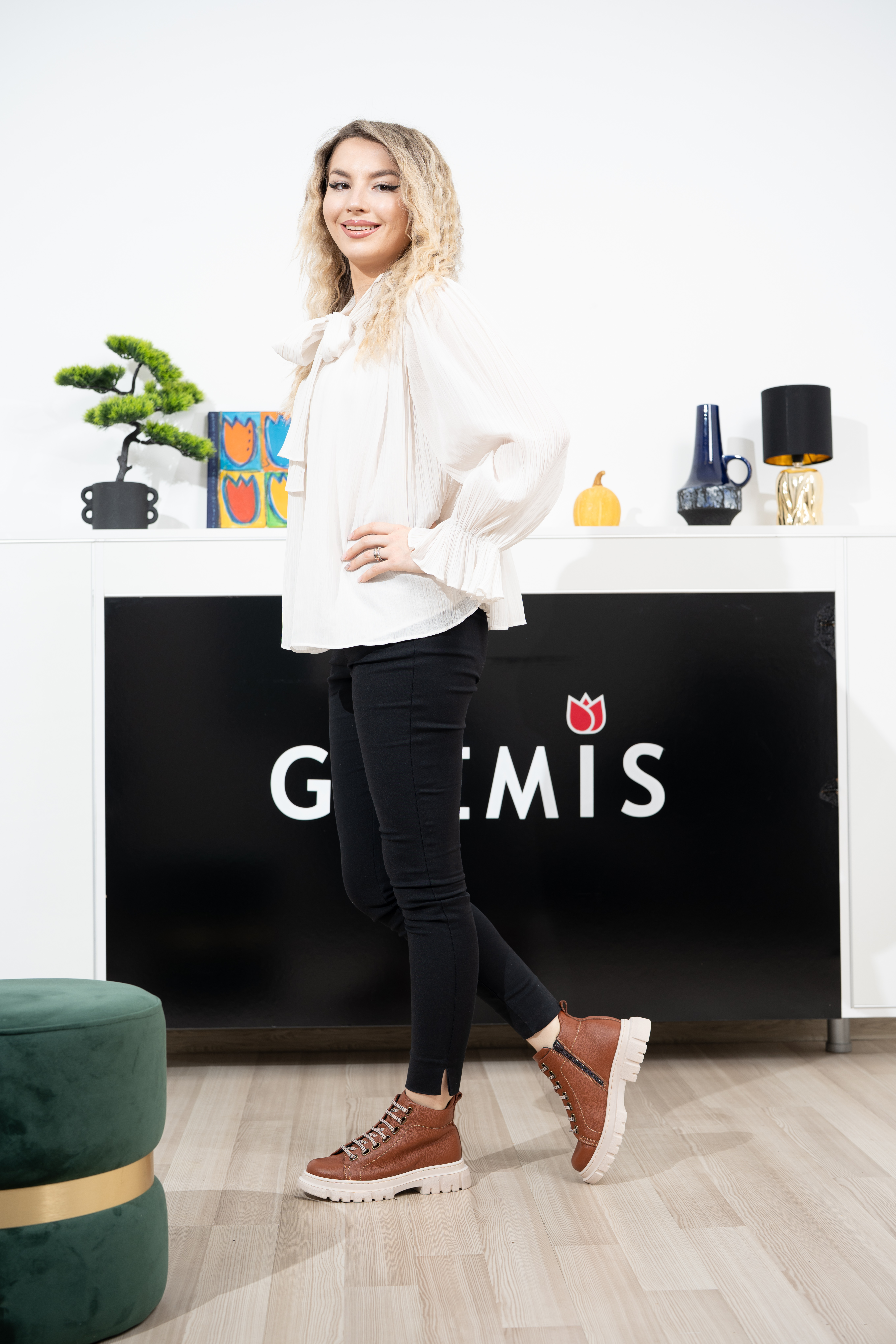 Ghete dama calapod lat, Glemis, piele naturala - Cod: Lejero, Culoare: Maro Bizon, Marime: 38 (24.8 cm)