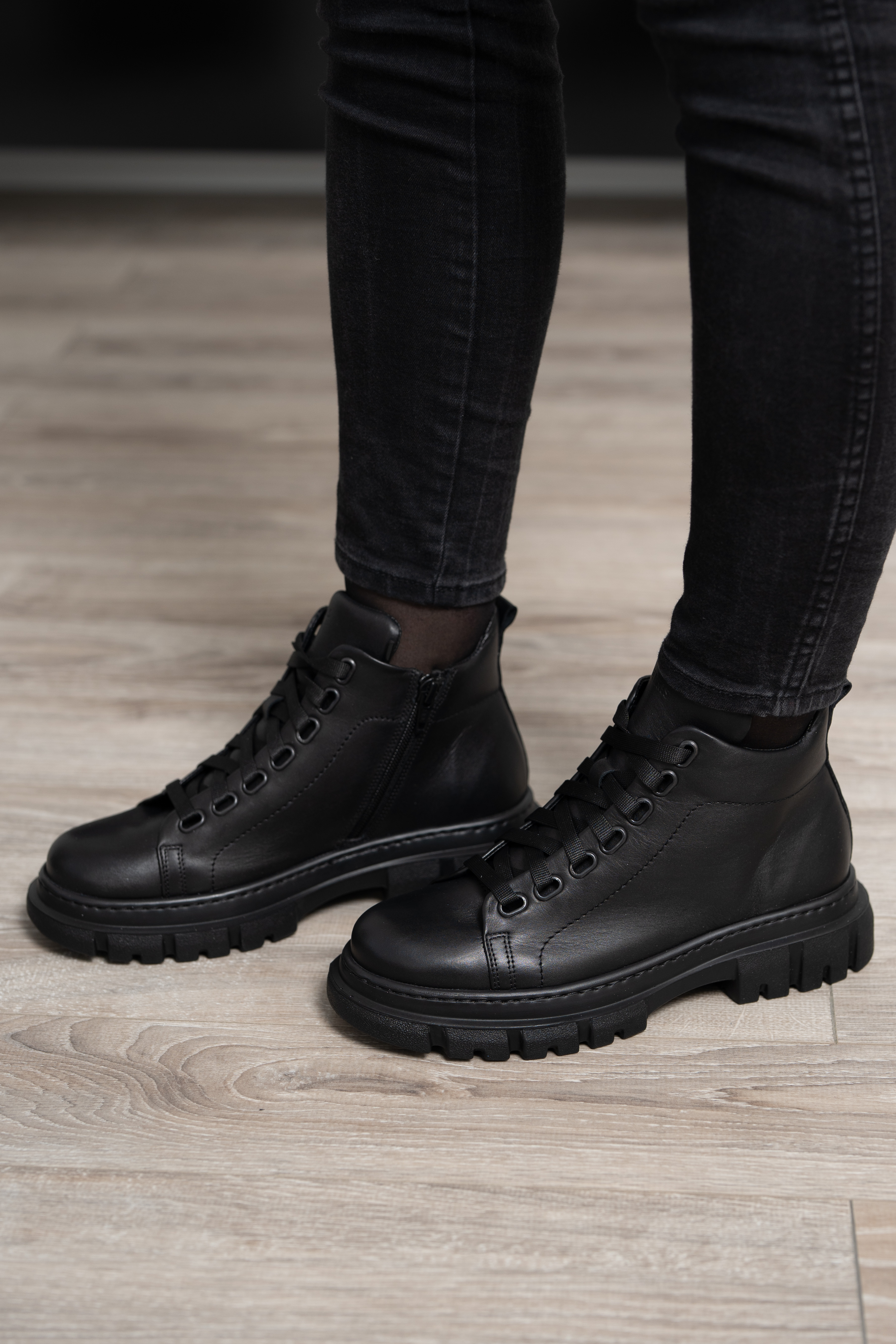 Ghete dama calapod lat, Glemis, piele naturala - Cod: Lejero, Culoare: Negru Box, Marime: 38 (24.8 cm)