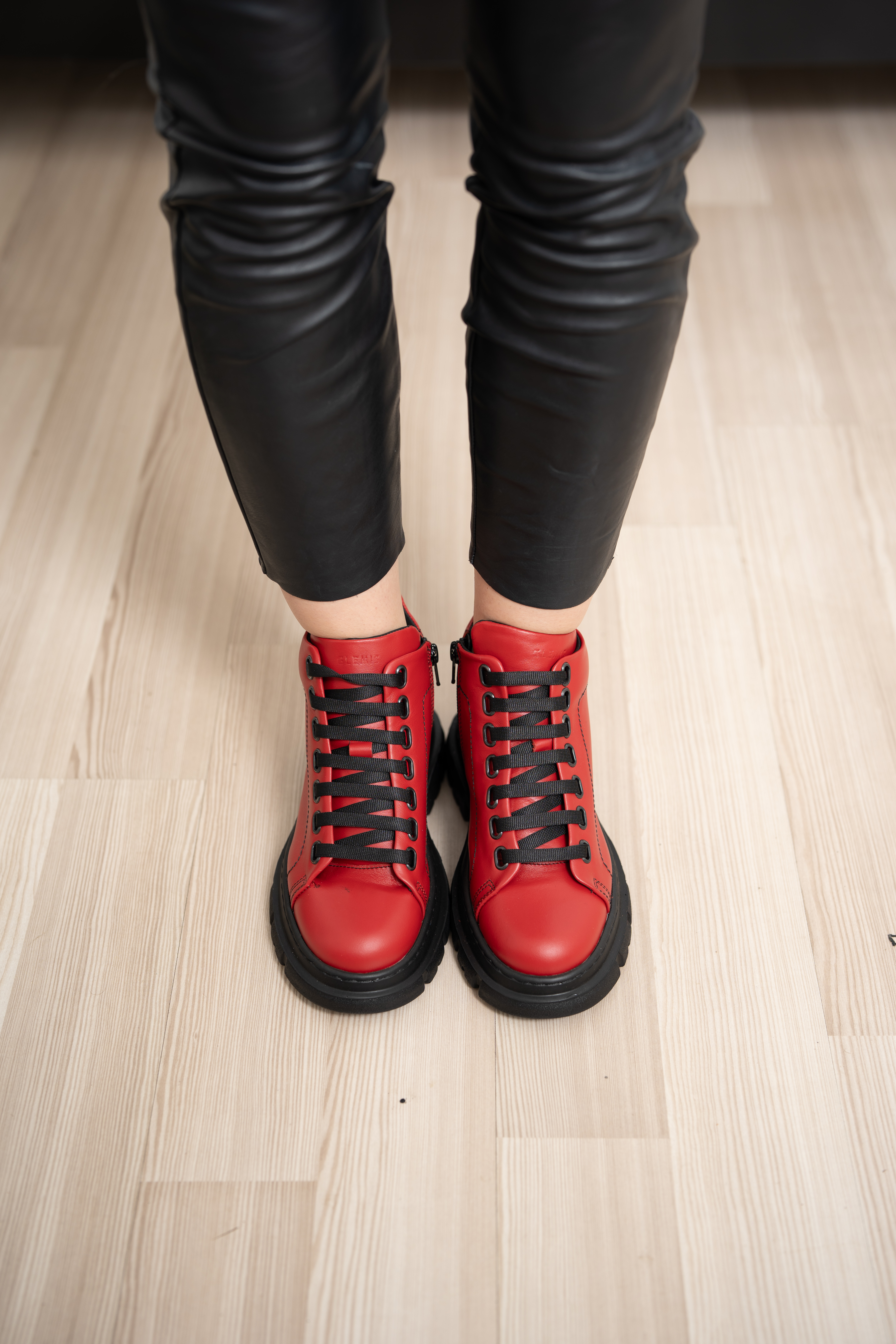 Ghete dama calapod lat, Glemis, piele naturala - Cod: Lejero, Culoare: Rosu Box, Marime: 38 (24.8 cm)