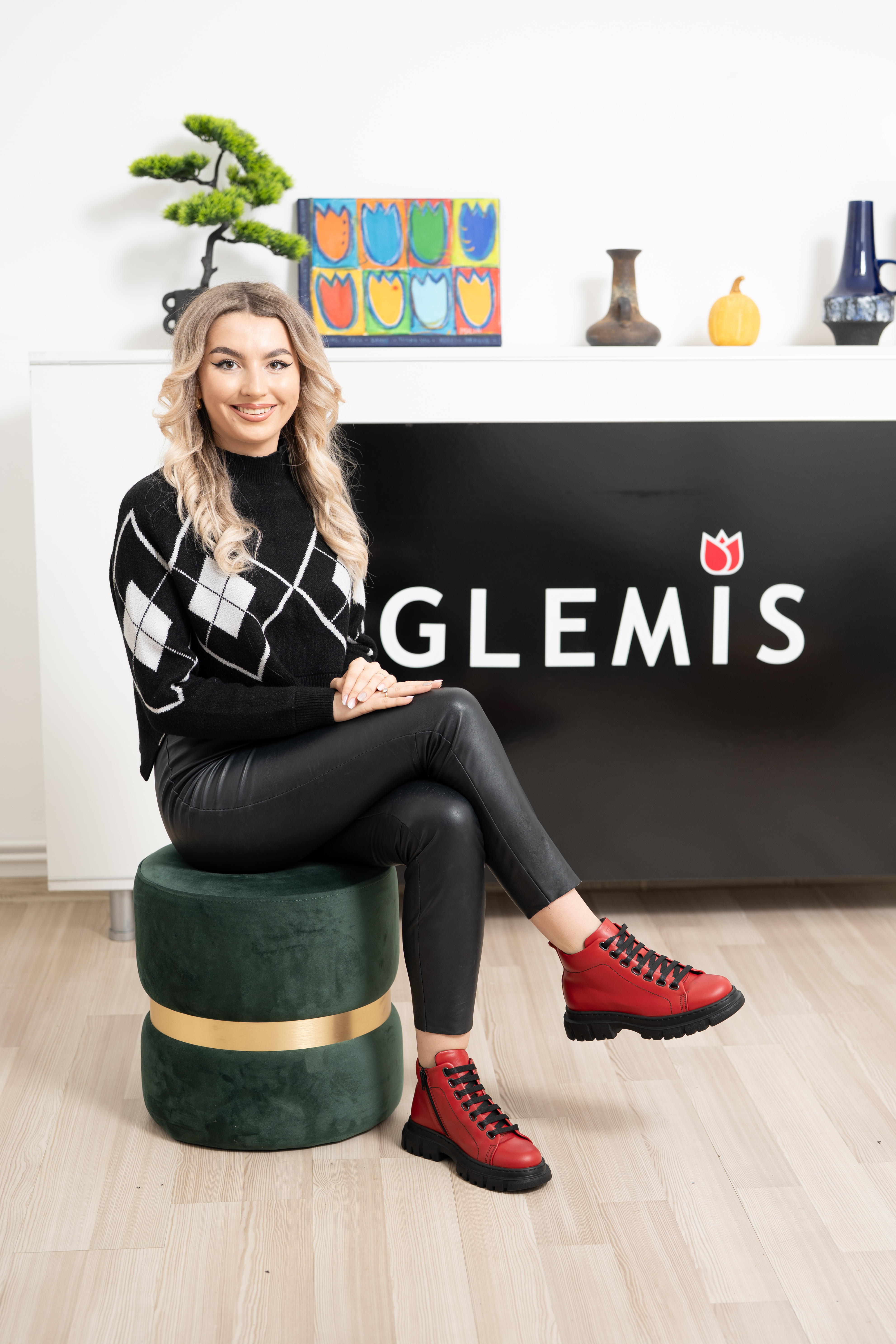 Ghete dama calapod lat, Glemis, piele naturala - Cod: Lejero, Culoare: Rosu Box, Marime: 38 (24.8 cm)