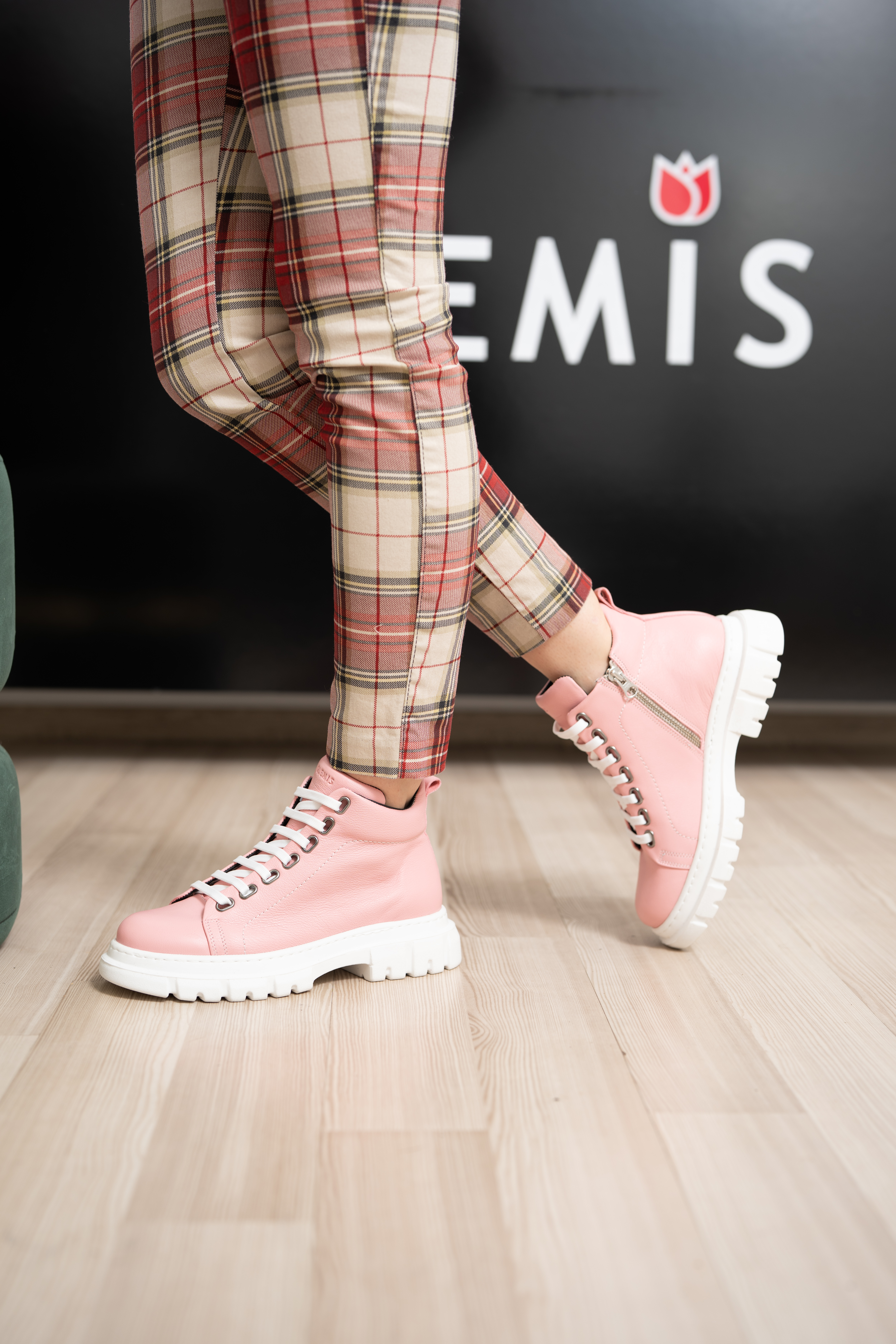 Ghete dama calapod lat, Glemis, piele naturala - Cod: Lejero, Culoare: Roz Box, Marime: 38 (24.8 cm)