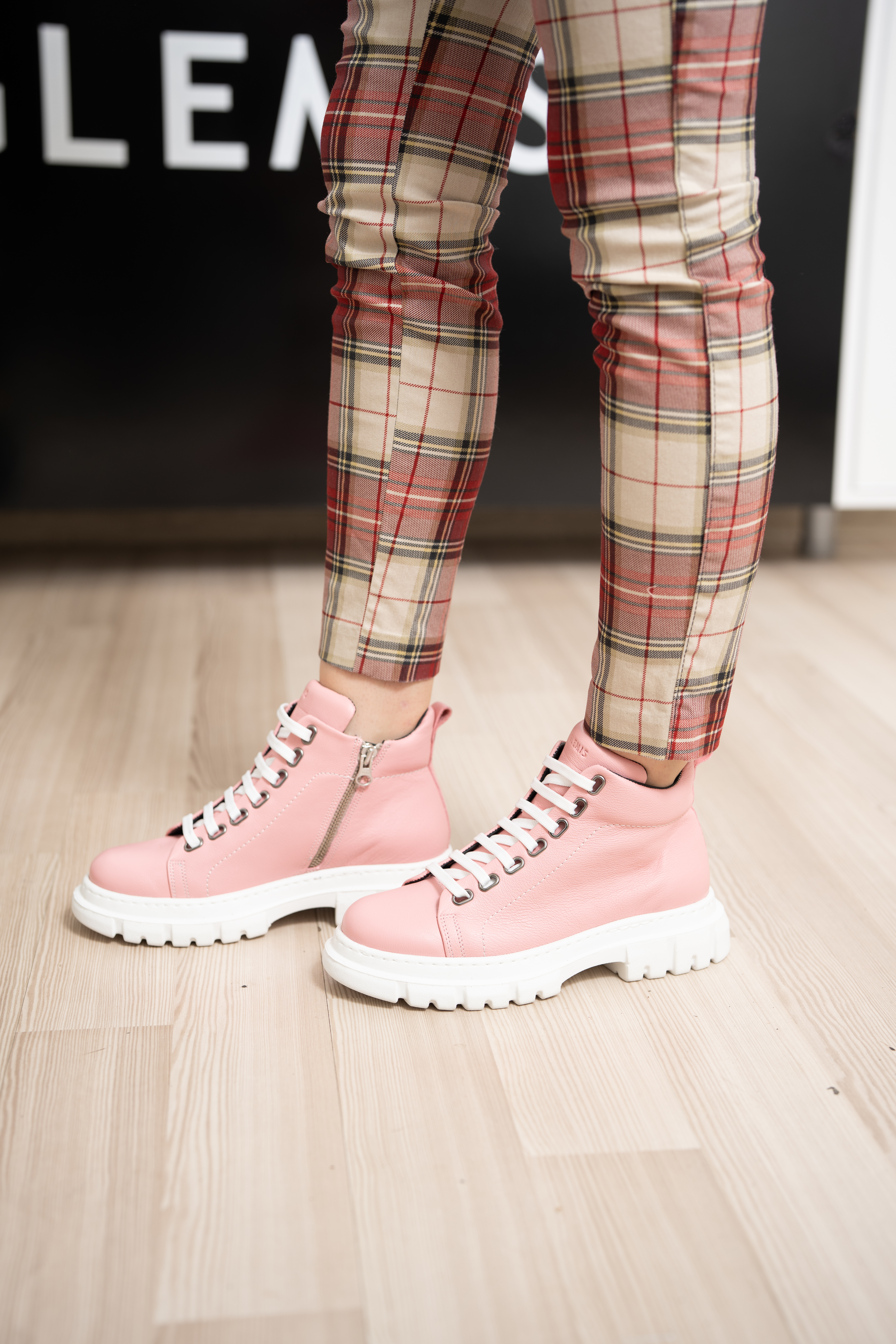 Ghete dama calapod lat, Glemis, piele naturala - Cod: Lejero, Culoare: Roz Box, Marime: 38 (24.8 cm)