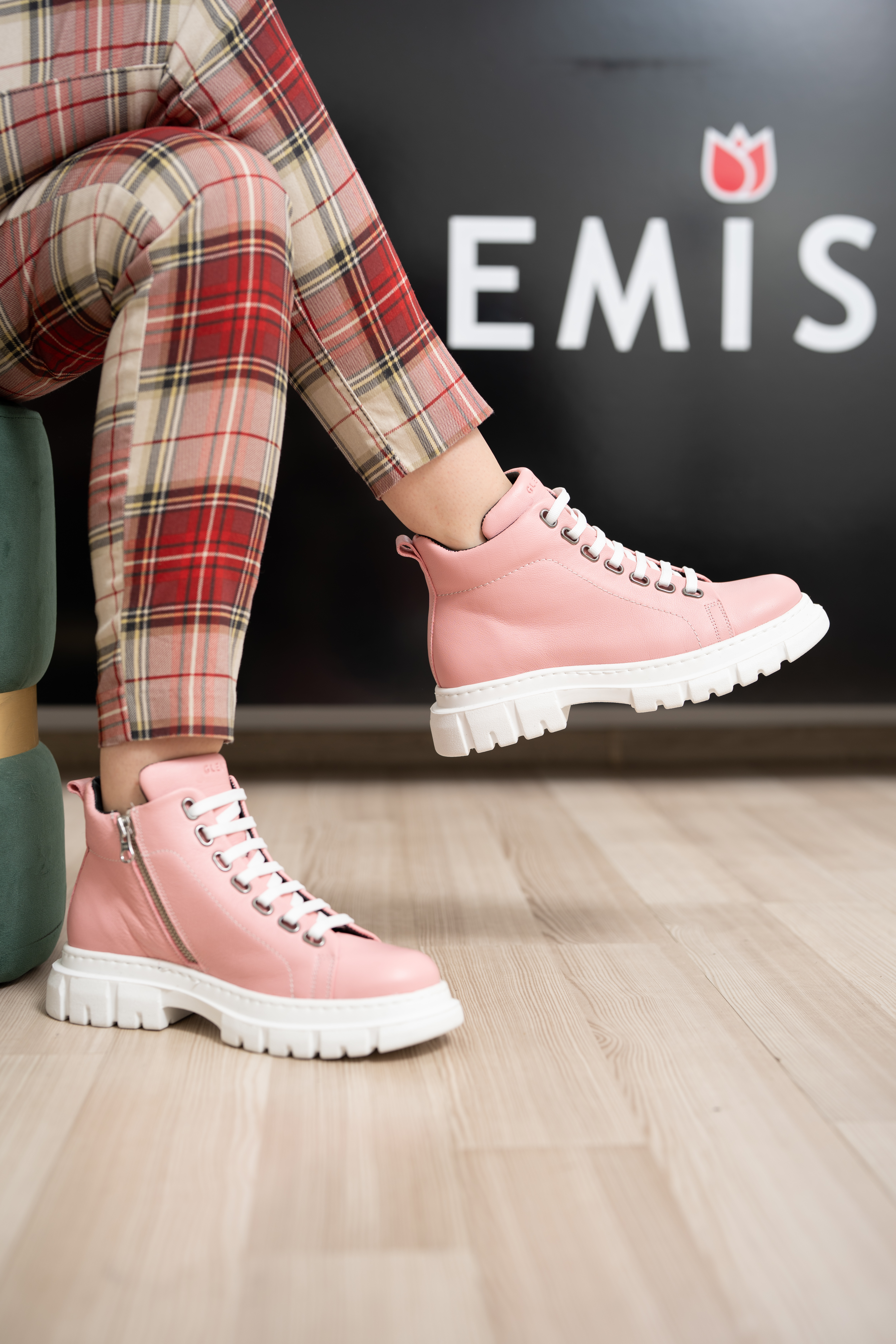 Ghete dama calapod lat, Glemis, piele naturala - Cod: Lejero, Culoare: Roz Box, Marime: 38 (24.8 cm)