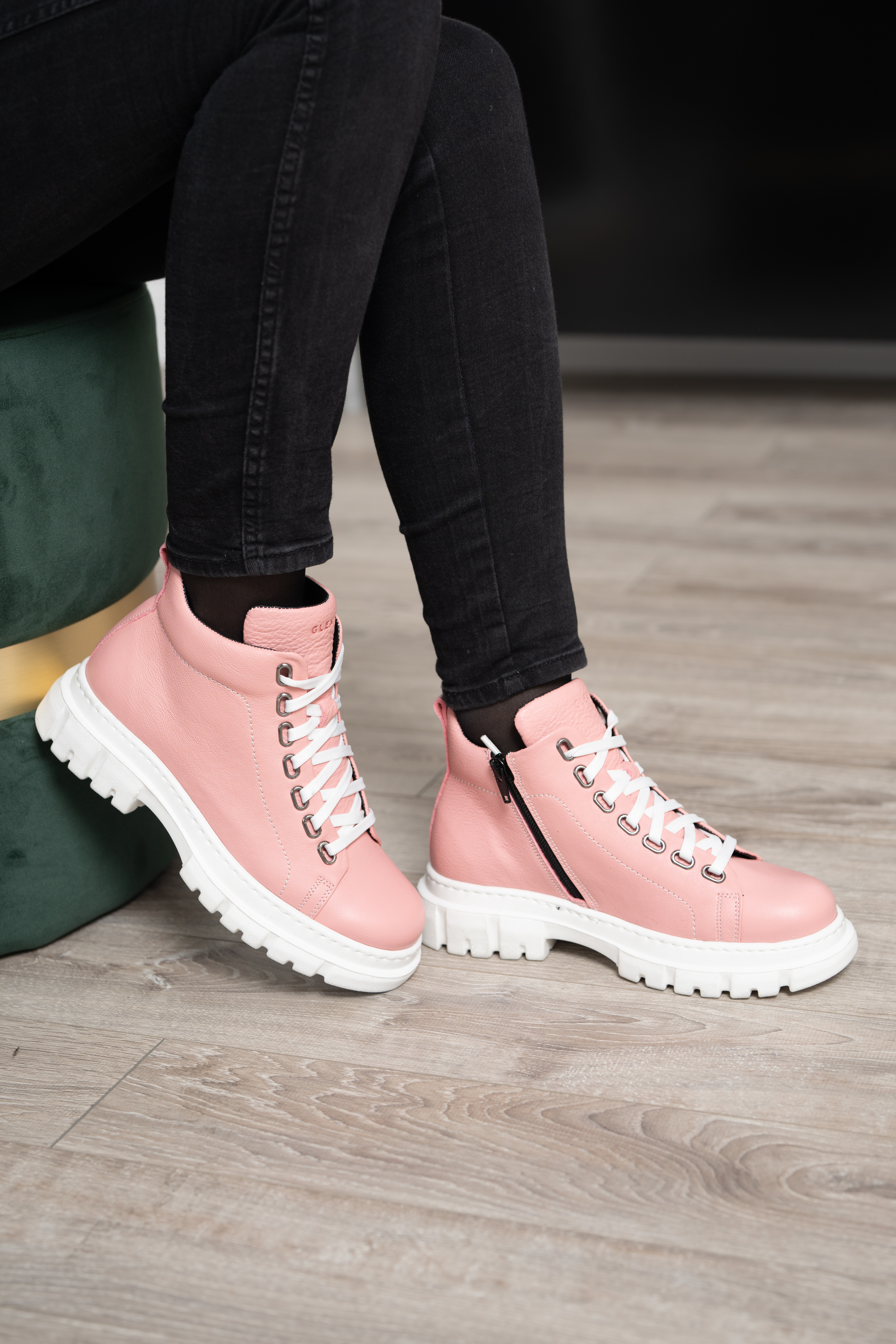 Ghete dama calapod lat, Glemis, piele naturala - Cod: Lejero, Culoare: Roz Box, Marime: 38 (24.8 cm)