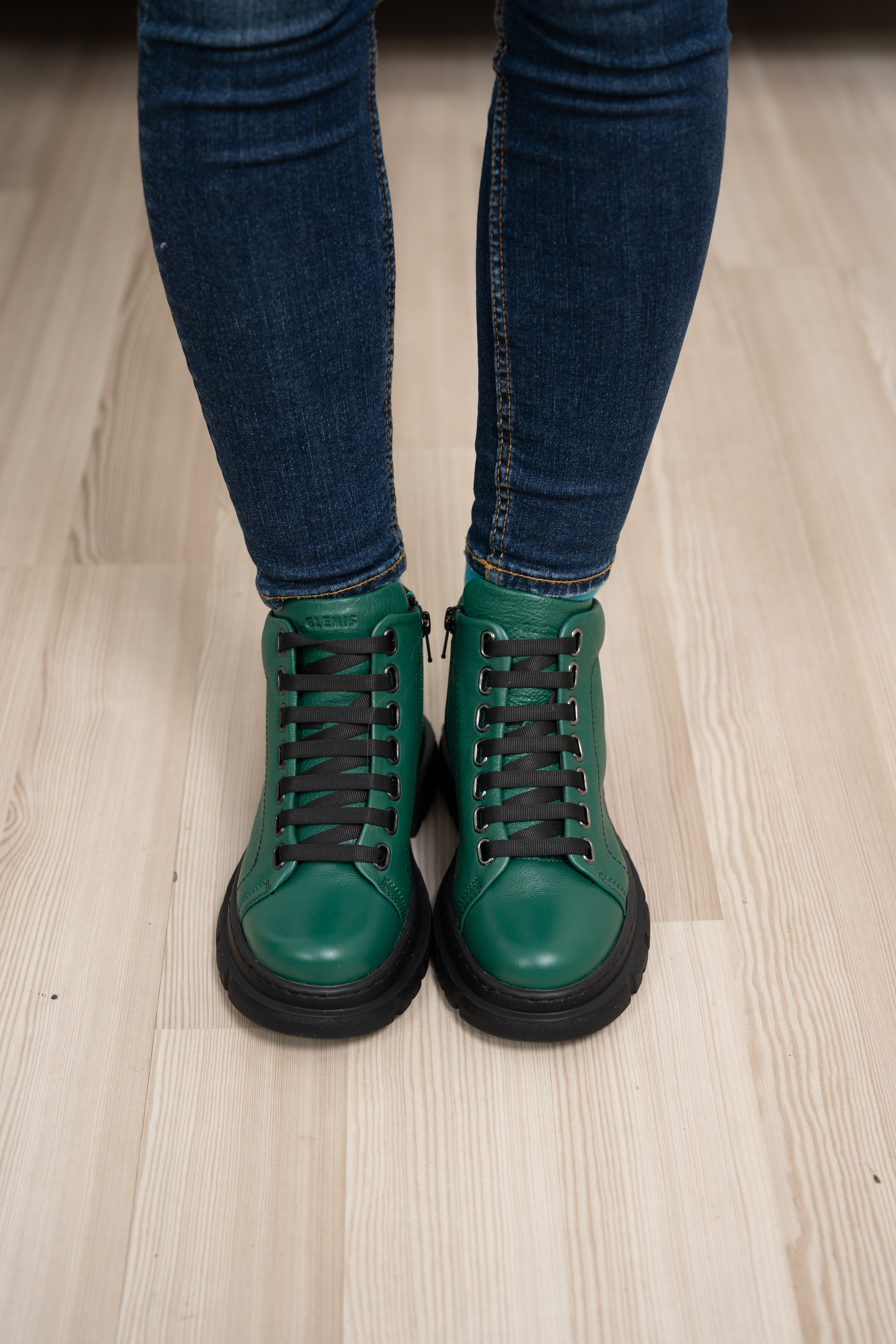 Ghete dama calapod lat, Glemis, piele naturala - Cod: Lejero, Culoare: Verde Bizon, Marime: 38 (24.8 cm)