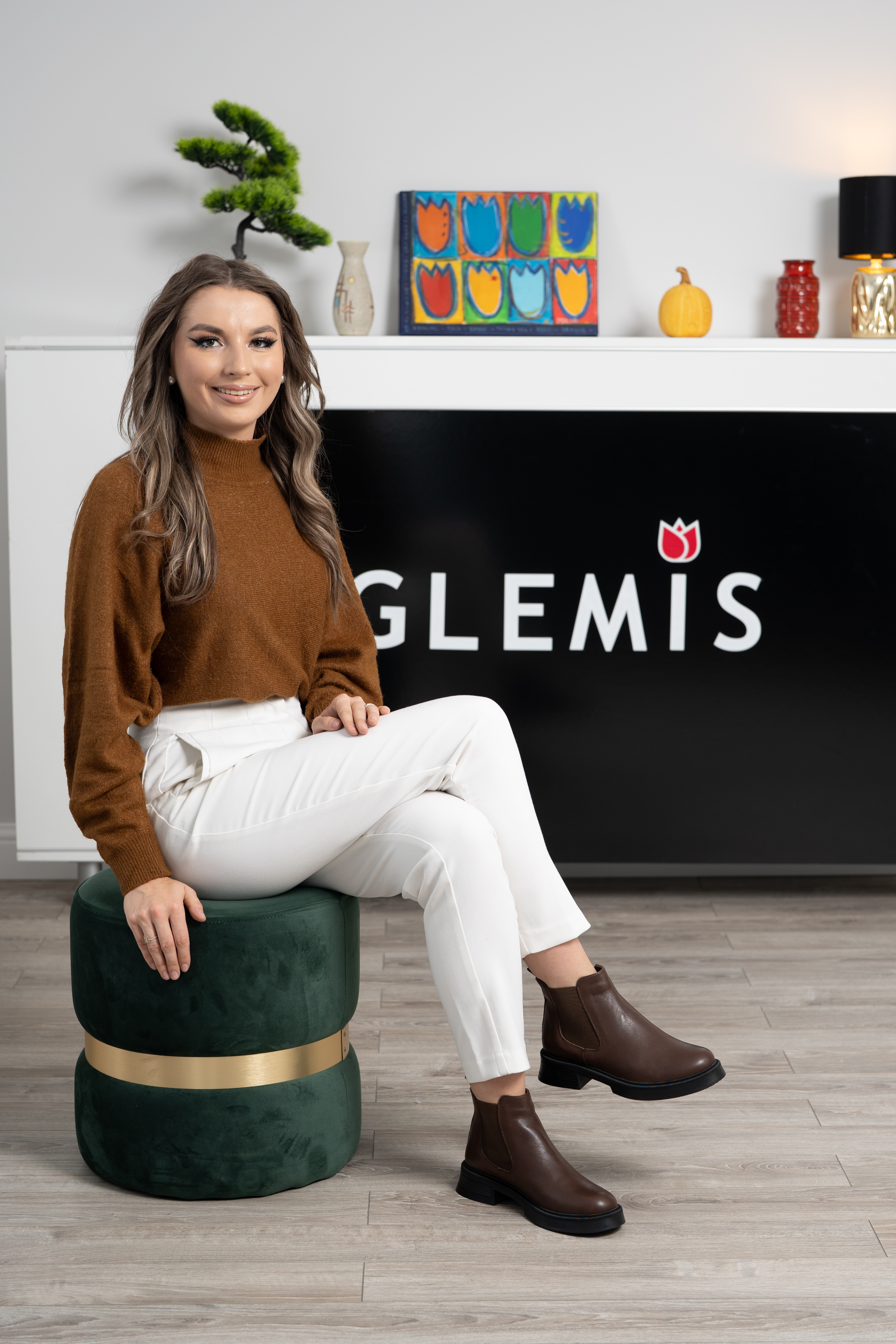 Ghete dama, Glemis, piele naturala - Cod: JD-cloe-1280, Culoare: Maro Box, Marime: 38 (24.8 cm)