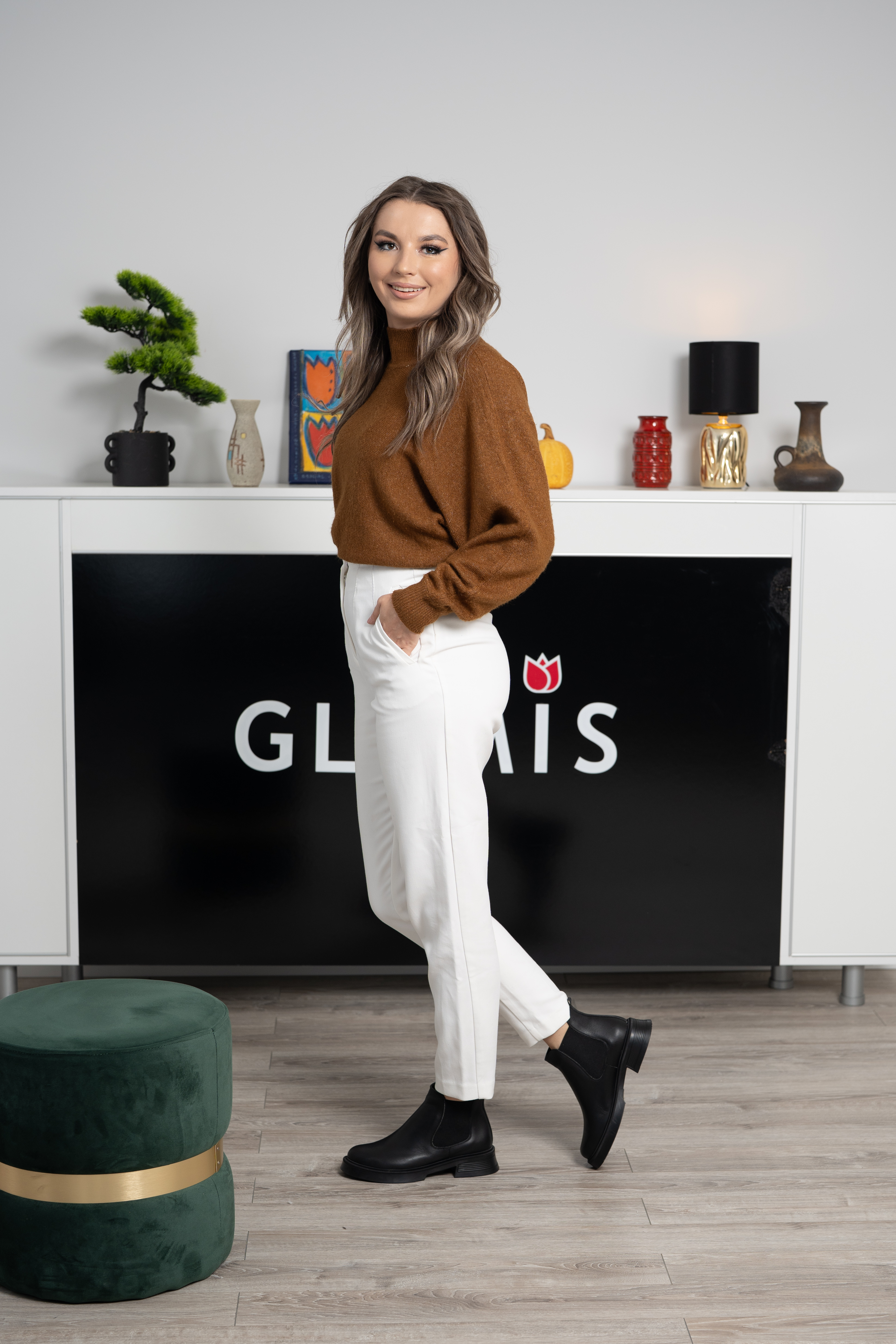 Ghete dama, Glemis, piele naturala - Cod: JD-cloe-1280, Culoare: Negru Box, Marime: 38 (24.8 cm)