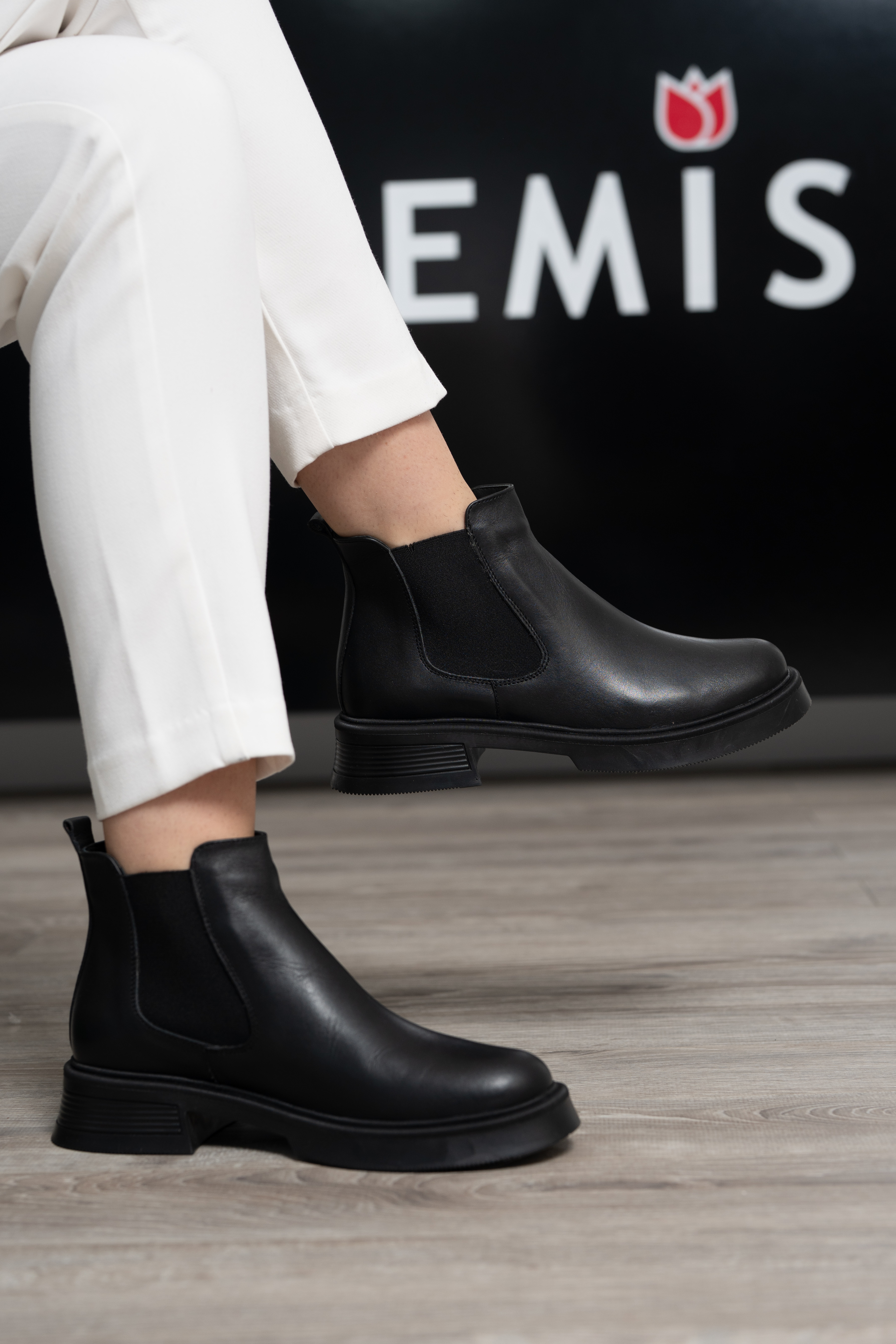 Ghete dama, Glemis, piele naturala - Cod: JD-cloe-1280, Culoare: Negru Box, Marime: 38 (24.8 cm)