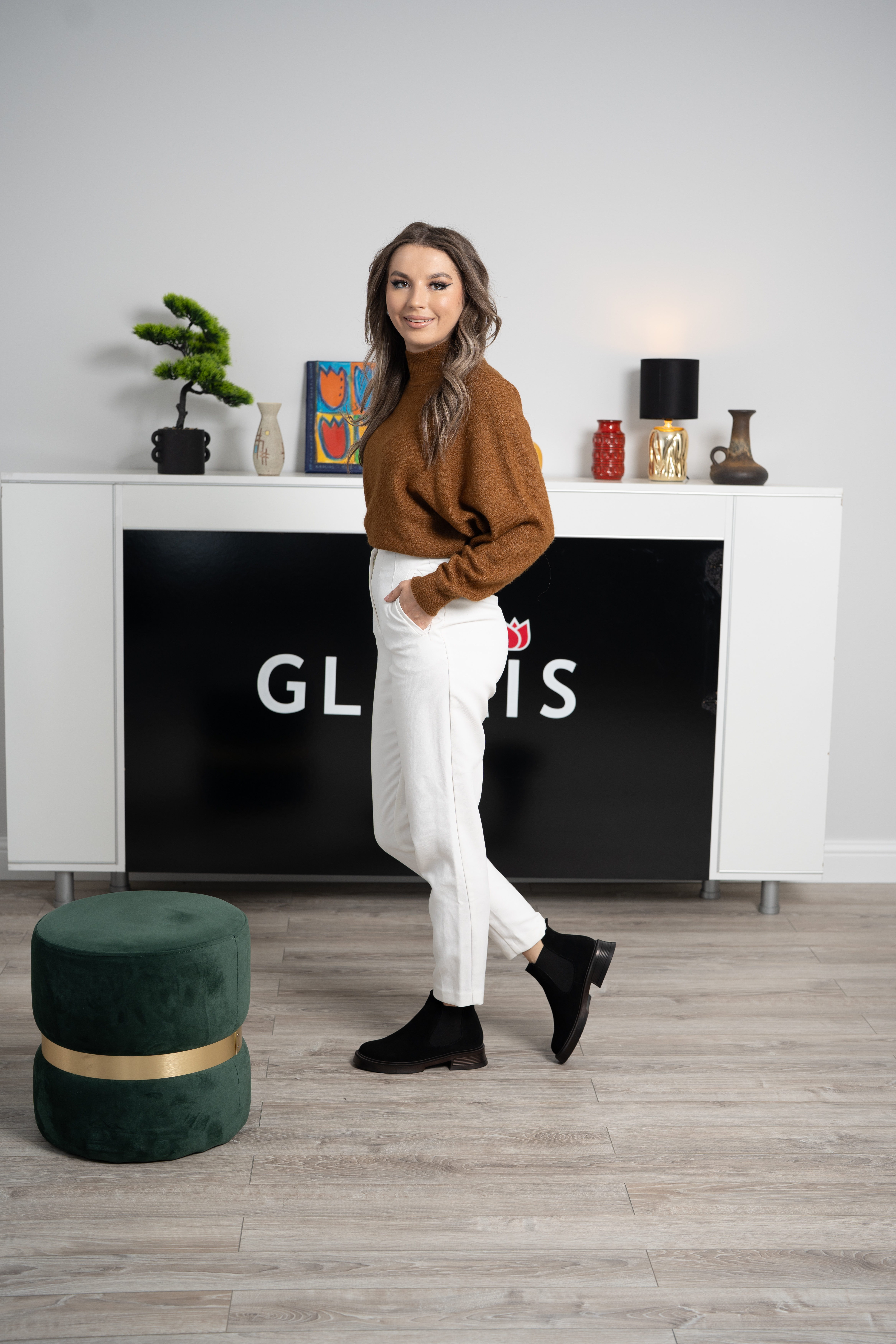 Ghete dama, Glemis, piele naturala - Cod: JD-cloe-1280, Culoare: Negru Velur, Marime: 38 (24.8 cm)