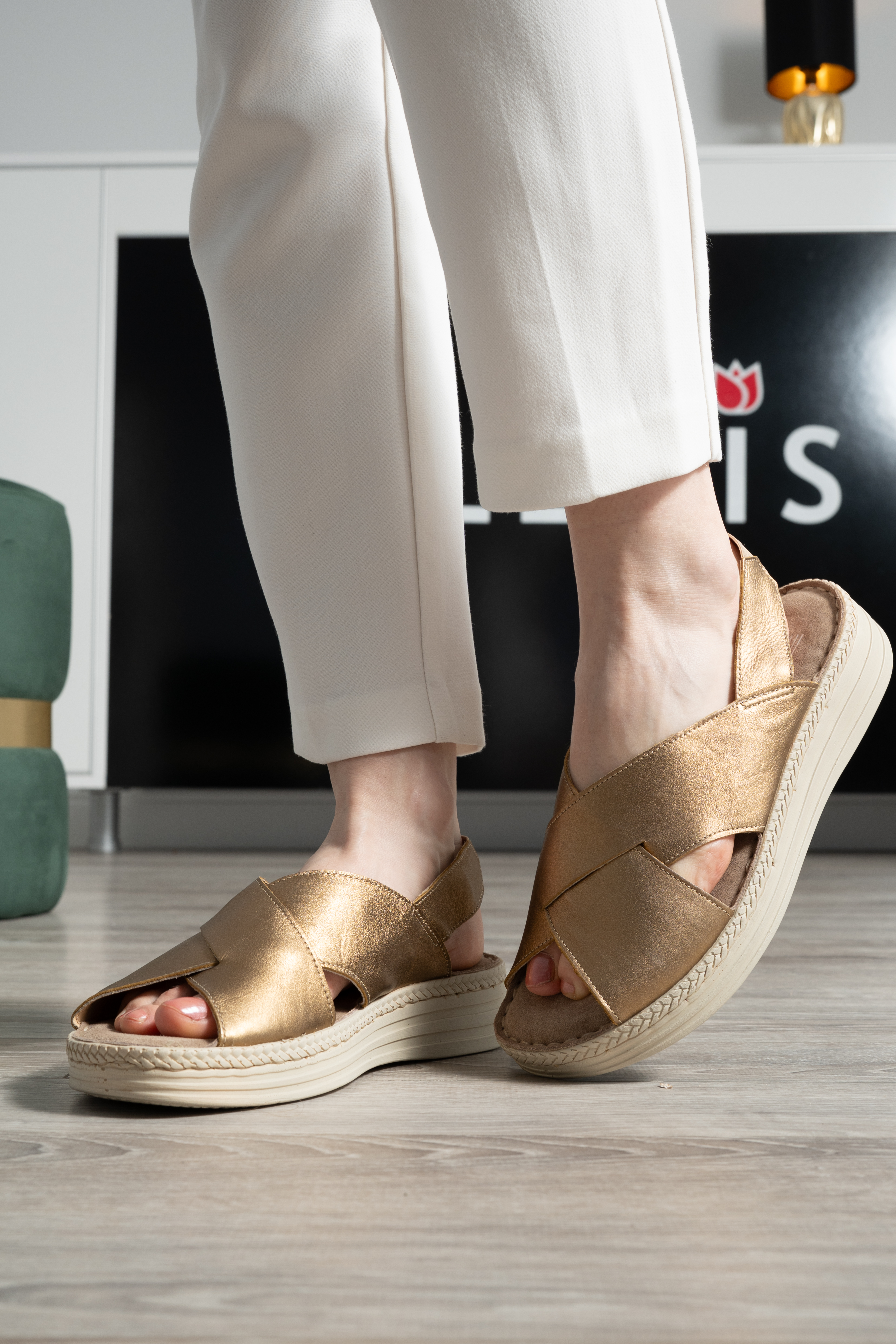 Sandale dama confort, Glemis, piele naturala - Model: Serina, Culoare: Aramiu, Marime: 38 (24.5 cm)