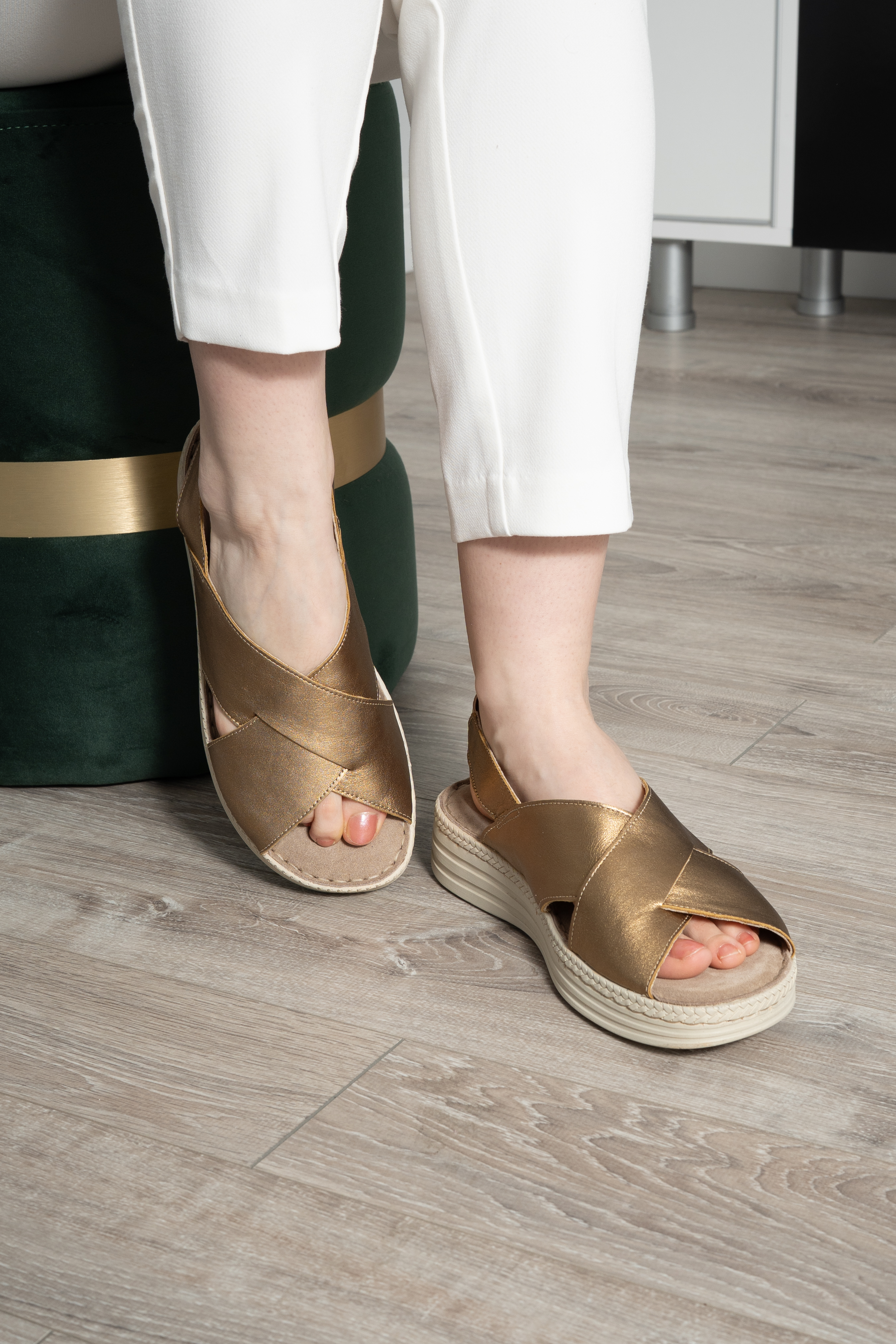 Sandale dama confort, Glemis, piele naturala - Model: Serina, Culoare: Aramiu, Marime: 38 (24.5 cm)