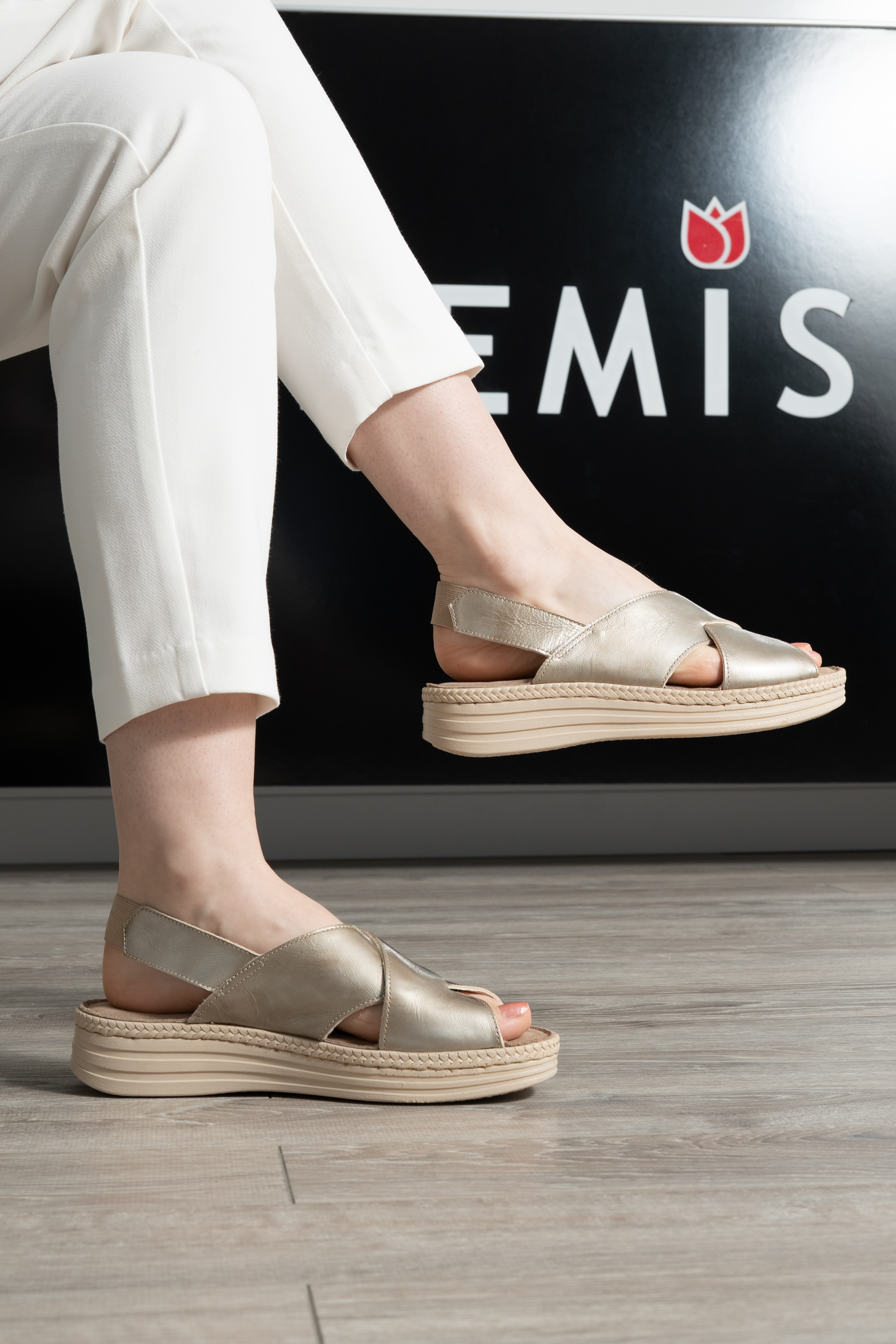 Sandale dama confort, Glemis, piele naturala - Model: Serina, Culoare: Argintiu Naplac, Marime: 38 (24.5 cm)