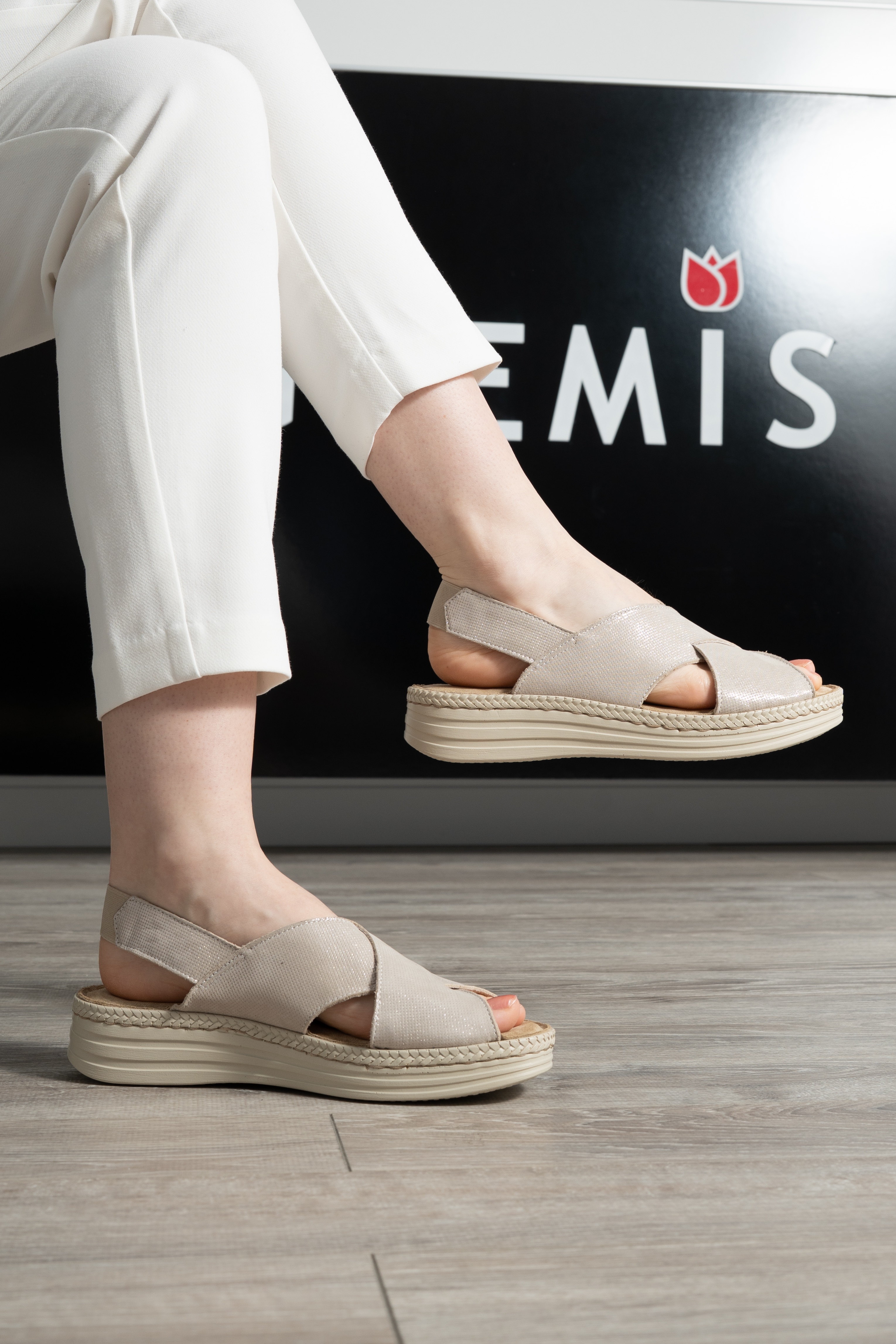 Sandale dama confort, Glemis, piele naturala - Model: Serina, Culoare: Argintiu, Marime: 38 (24.5 cm)