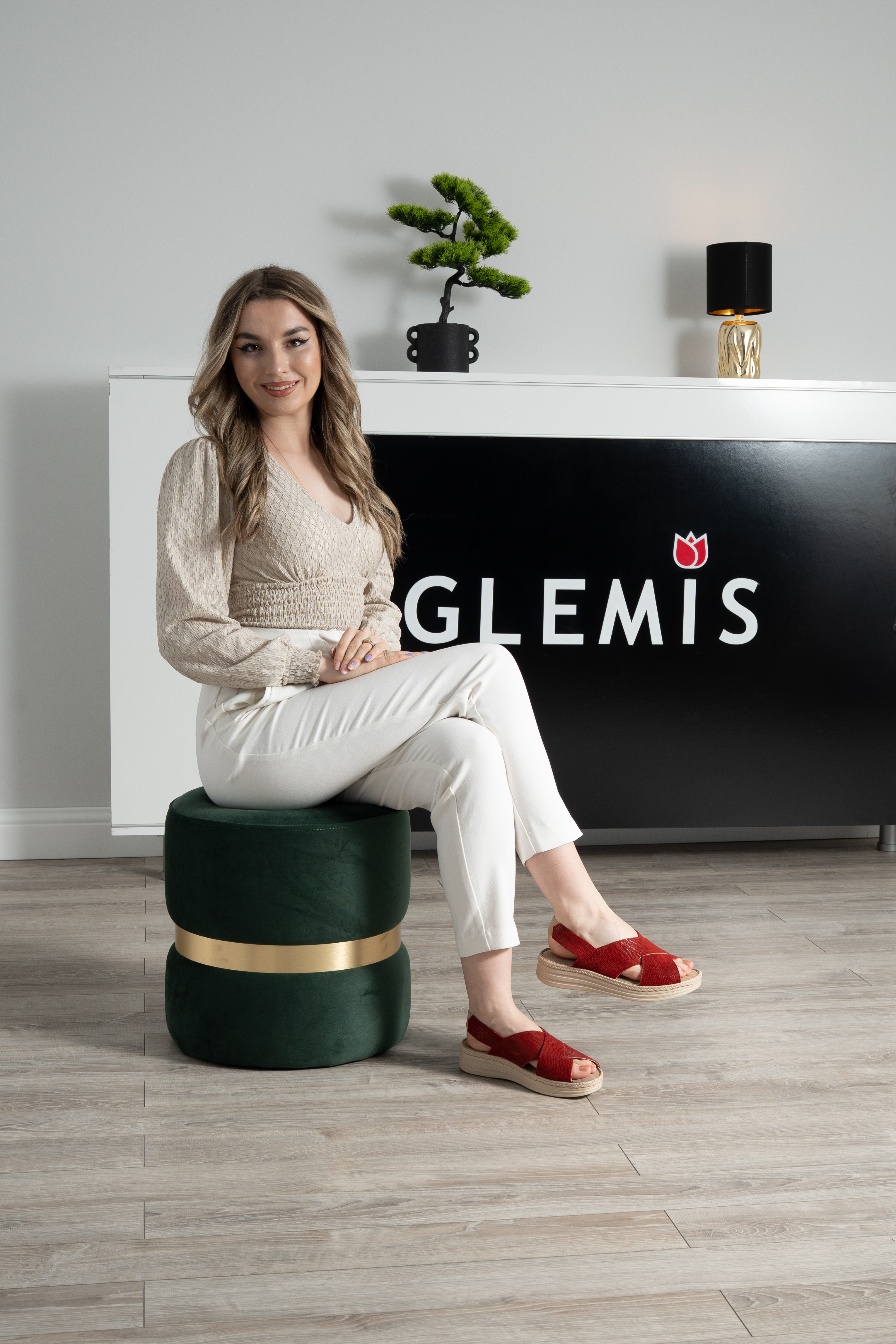 Sandale dama confort, Glemis, piele naturala - Model: Serina, Culoare: Rosu, Marime: 38 (24.5 cm)