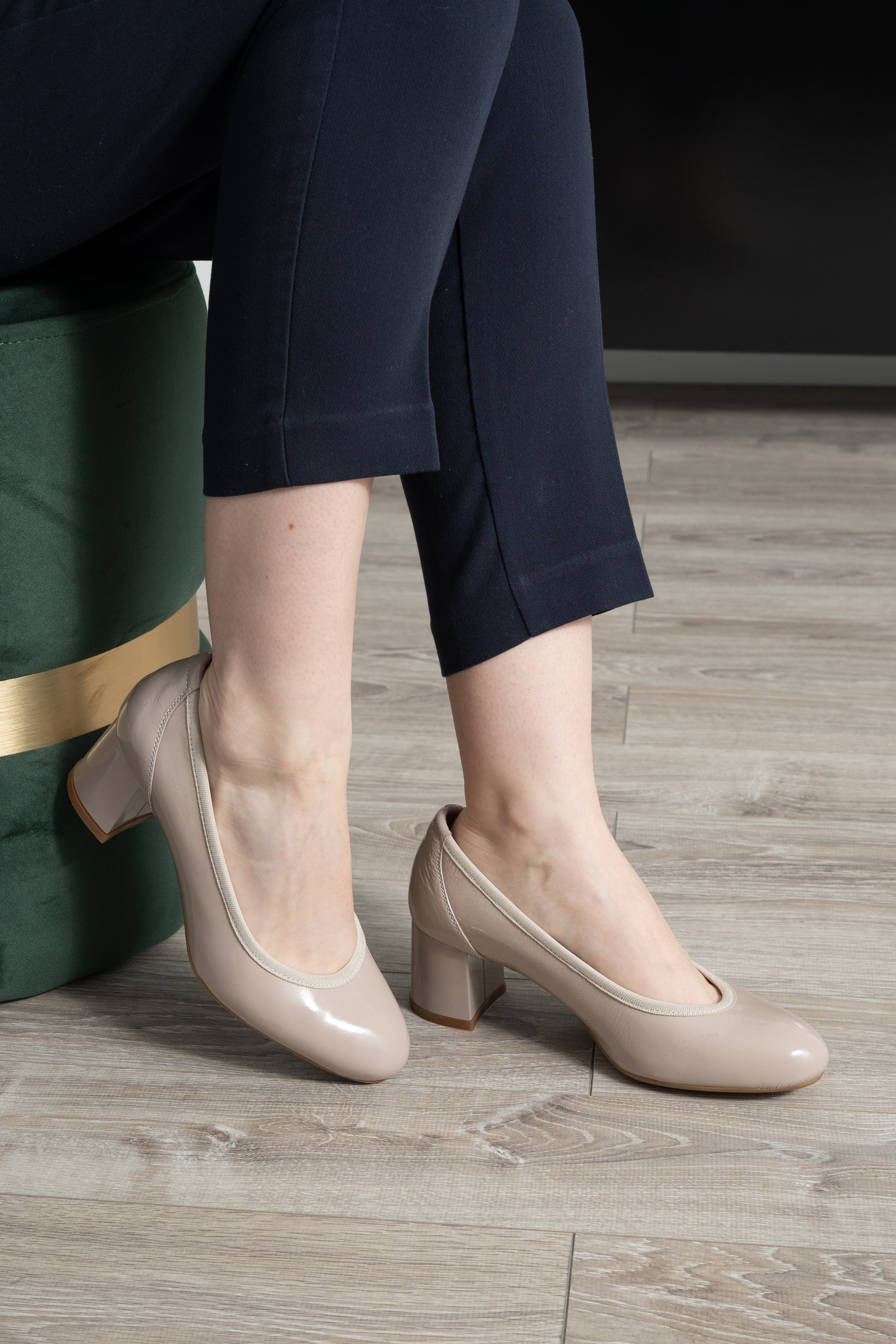 Pantofi dama eleganti, Glemis, piele naturala - Model: Siena, Culoare: Nude naplac, Marime: 38 (25 cm)