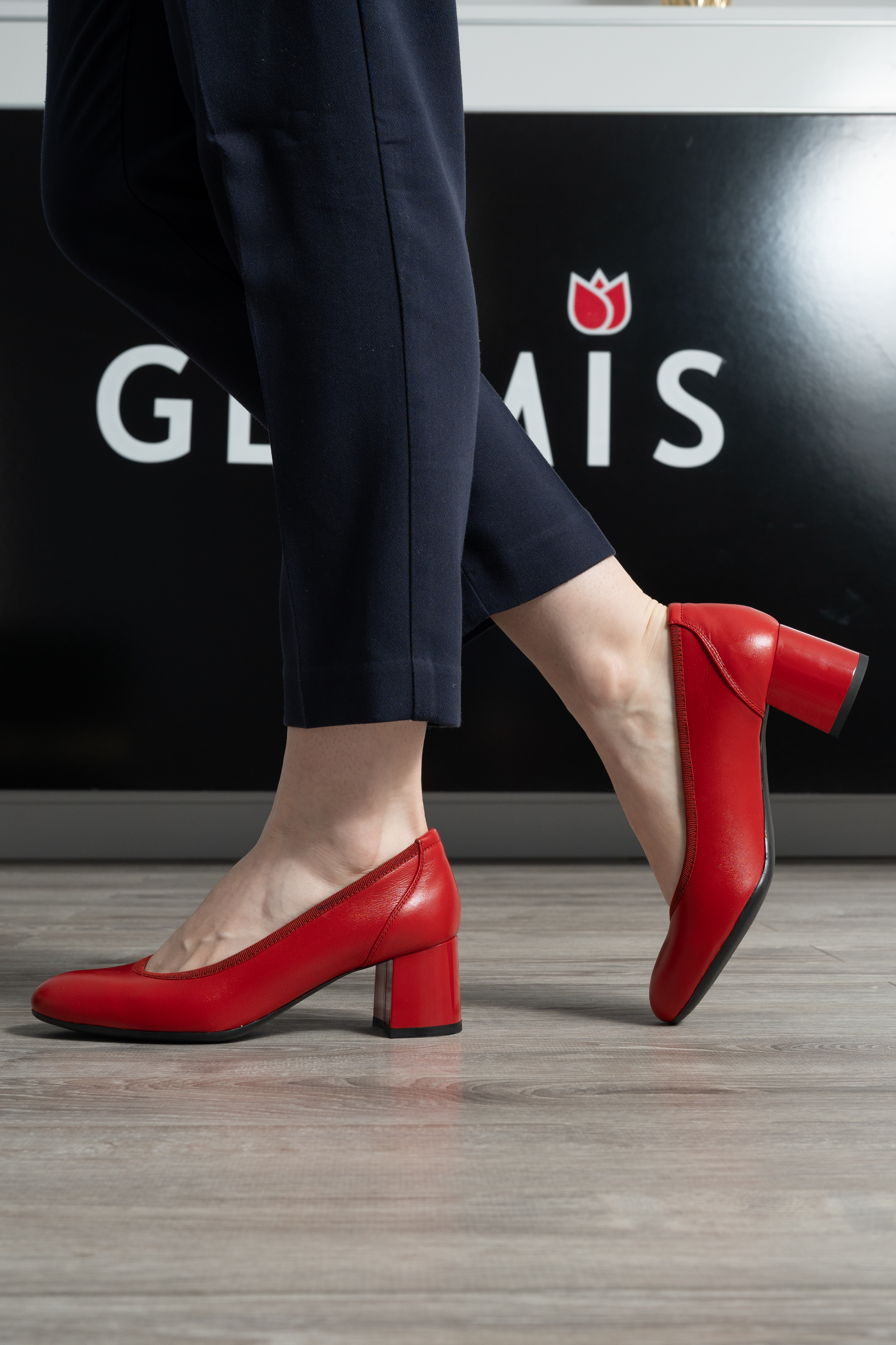 Pantofi dama eleganti, Glemis, piele naturala - Model: Siena, Culoare: Rosu box, Marime: 38 (25 cm)