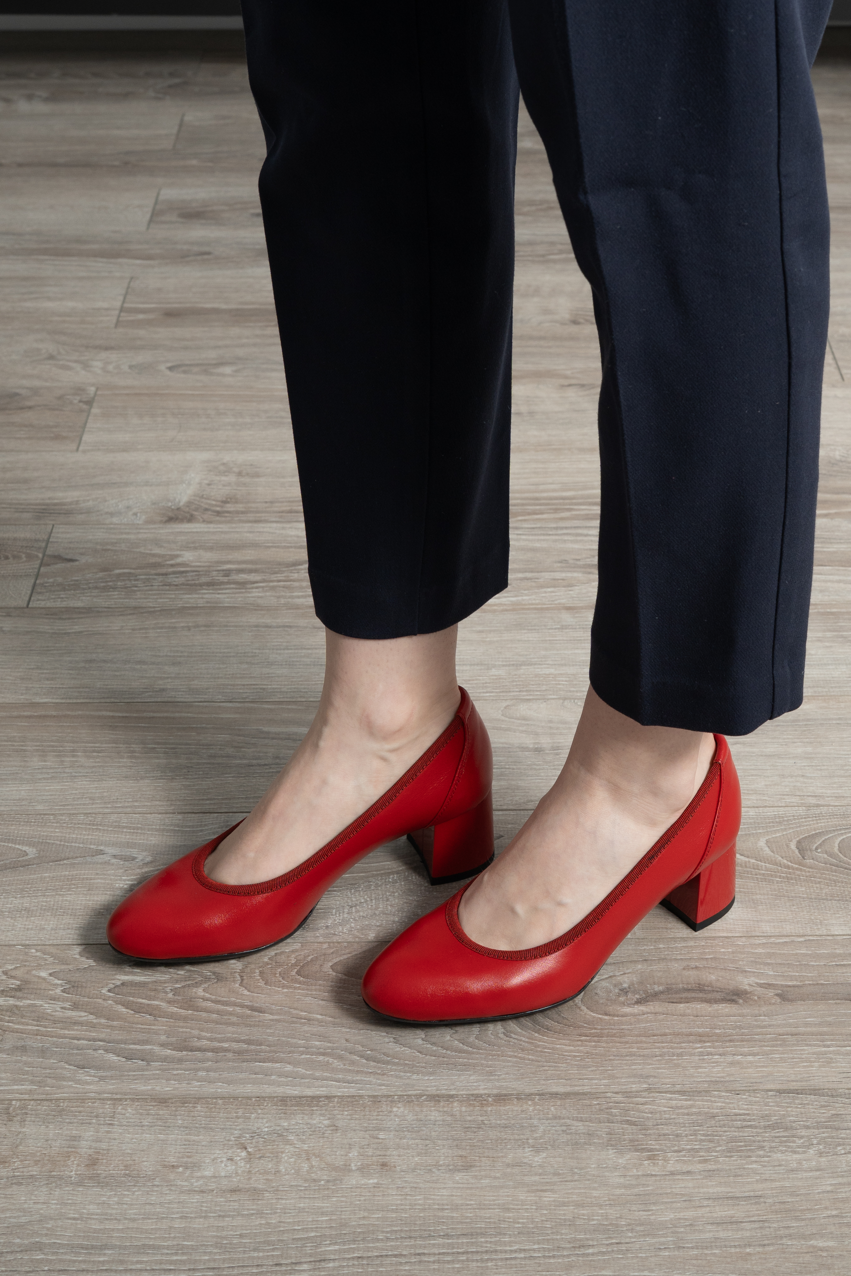 Pantofi dama eleganti, Glemis, piele naturala - Model: Siena, Culoare: Rosu box, Marime: 38 (25 cm)