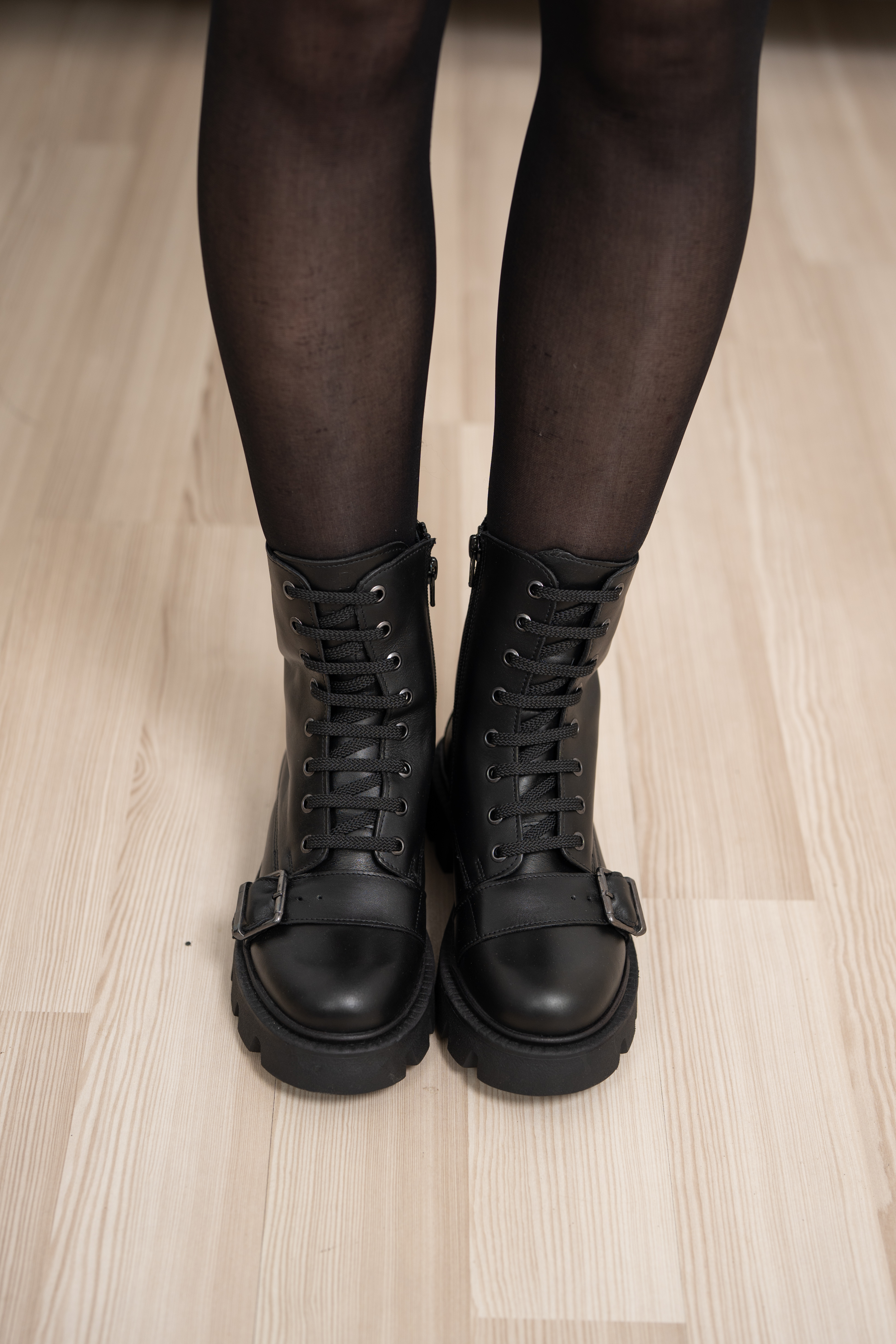 Ghete dama, Glemis, piele naturala - Cod: NE-360, Culoare: Negru Box, Marime: 38 (24.7 cm)