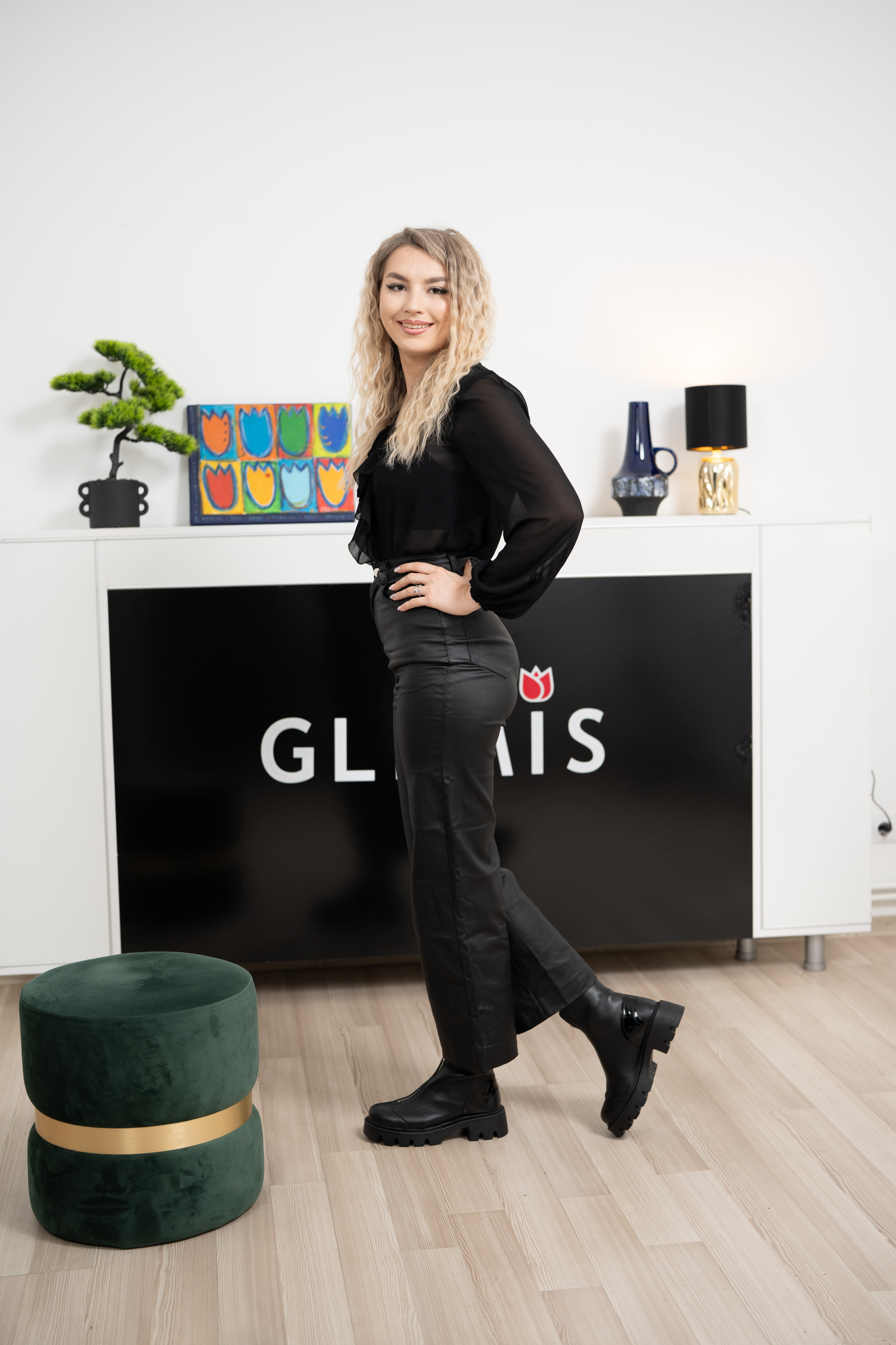 Ghete dama, Glemis, piele naturala - Cod: NE-363, Culoare: Negru Box, Marime: 38 (24.8 cm)