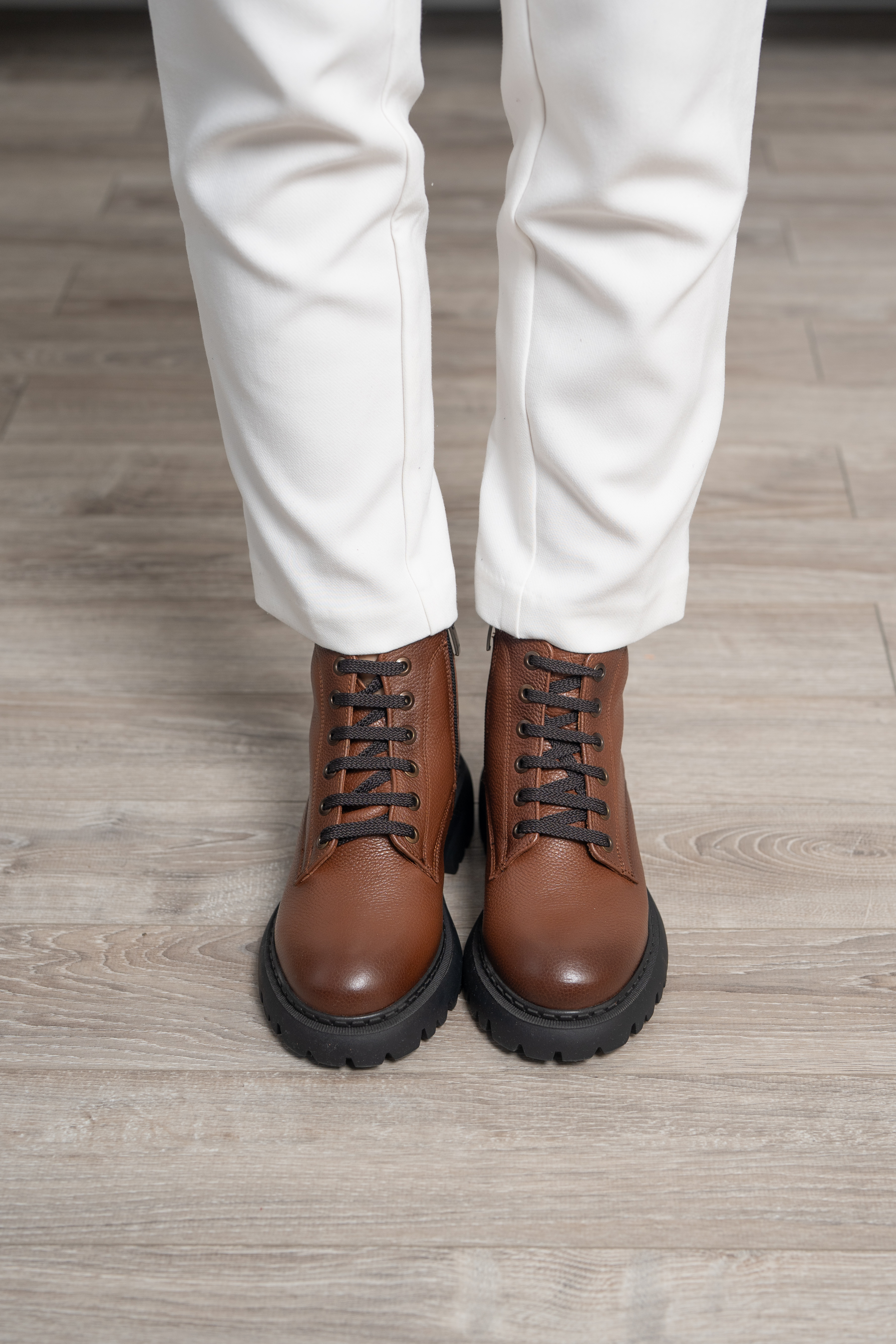 Ghete dama, Glemis, piele naturala - Cod: NE-422, Culoare: Maro Bizon, Marime: 38 (25.2 cm)