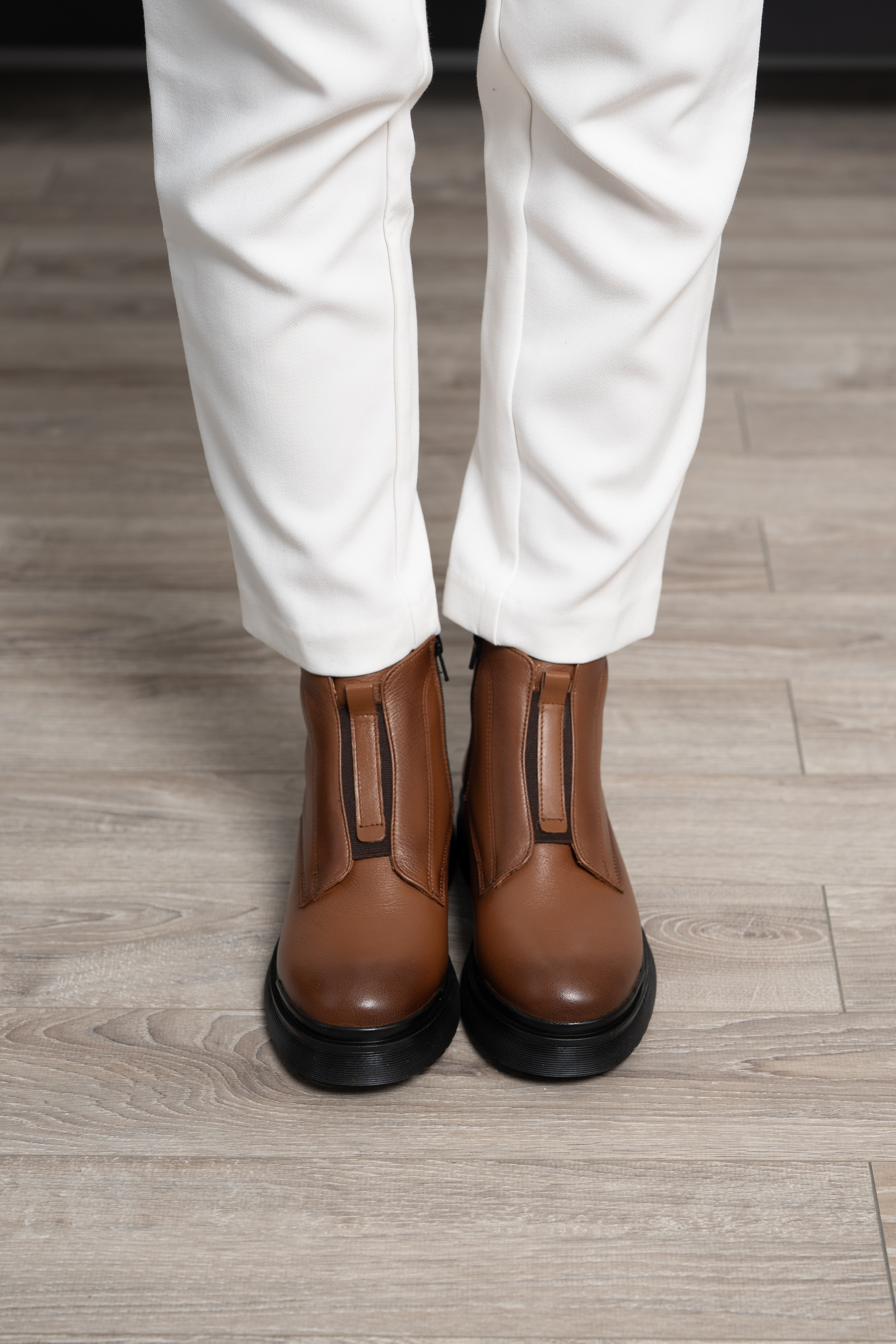 Ghete dama, Glemis, piele naturala - Cod: NE-423, Culoare: Maro Box, Marime: 38 (25.2 cm)