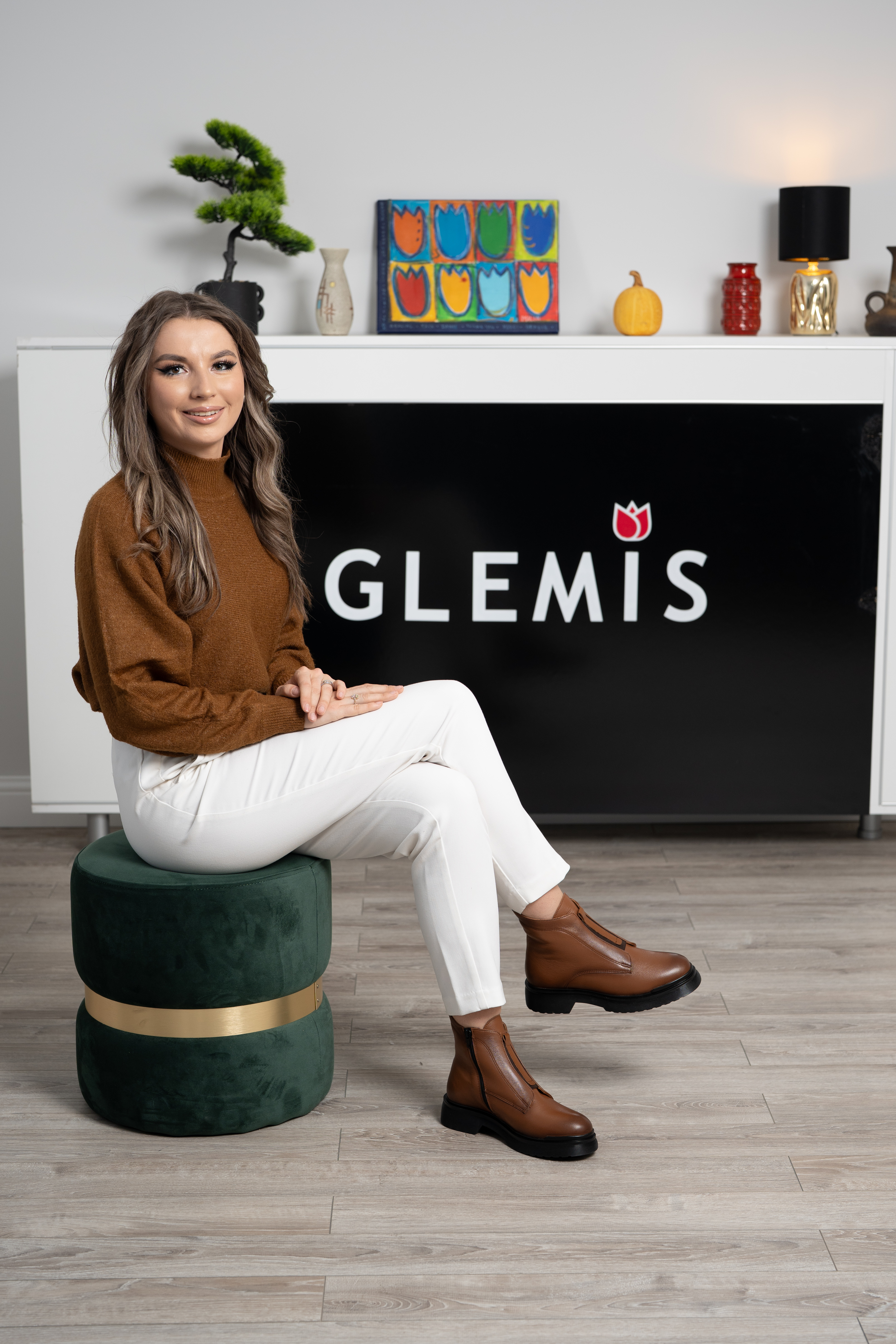 Ghete dama, Glemis, piele naturala - Cod: NE-423, Culoare: Maro Box, Marime: 38 (25.2 cm)