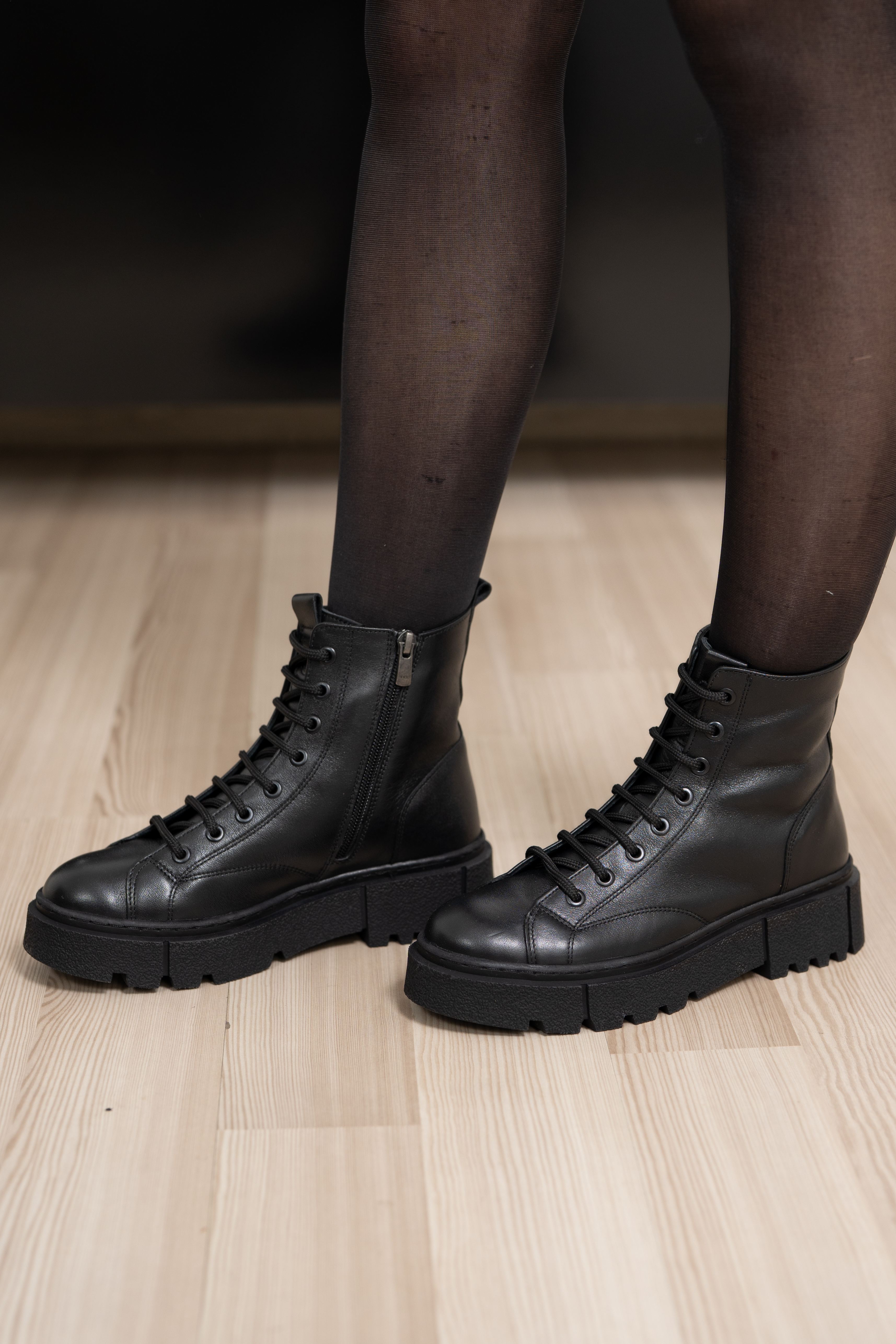 Ghete dama, Glemis, piele naturala - Cod: NE-428, Culoare: Negru Box, Marime: 38 (25 cm)