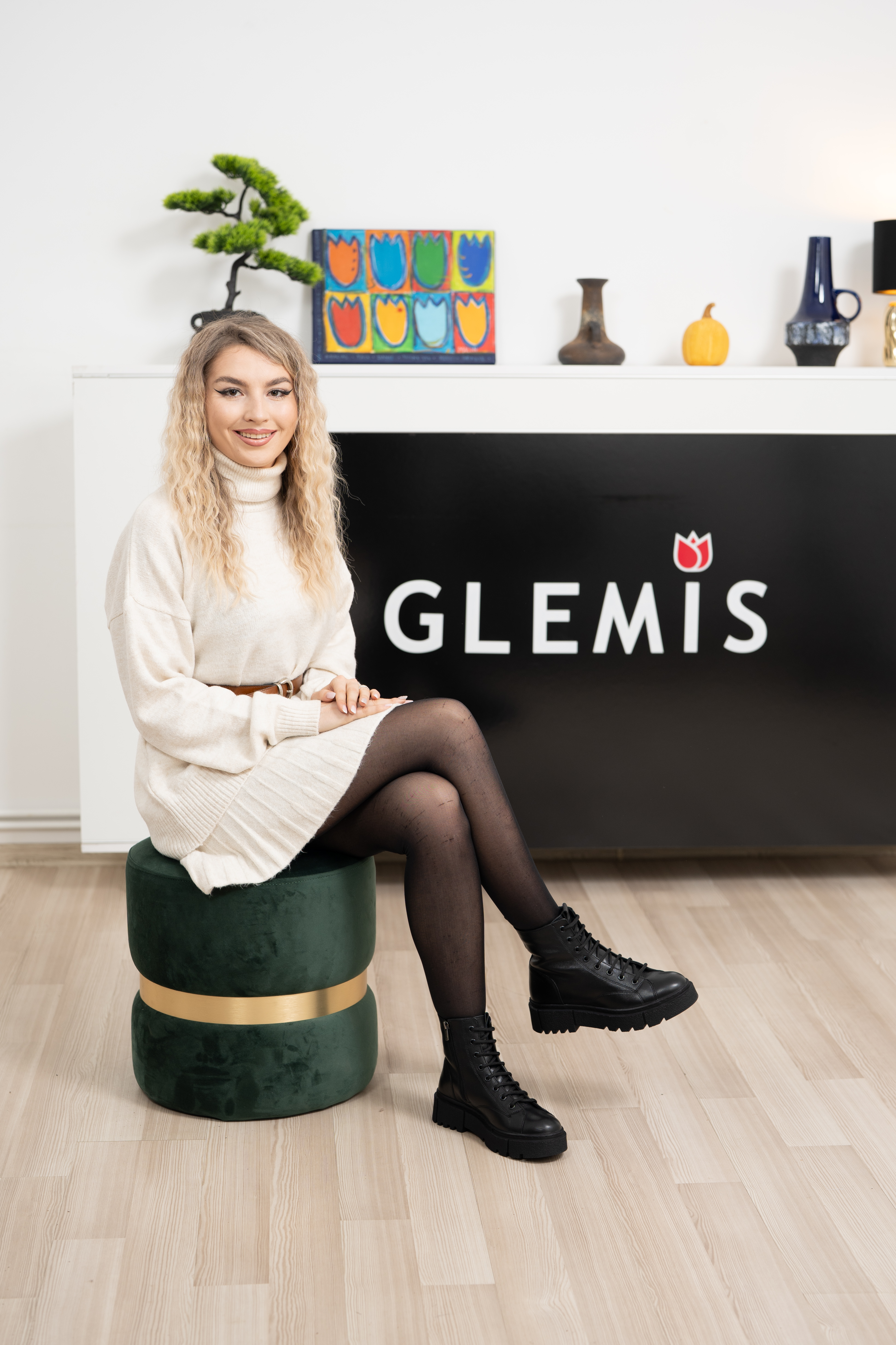 Ghete dama, Glemis, piele naturala - Cod: NE-428, Culoare: Negru Box, Marime: 38 (25 cm)