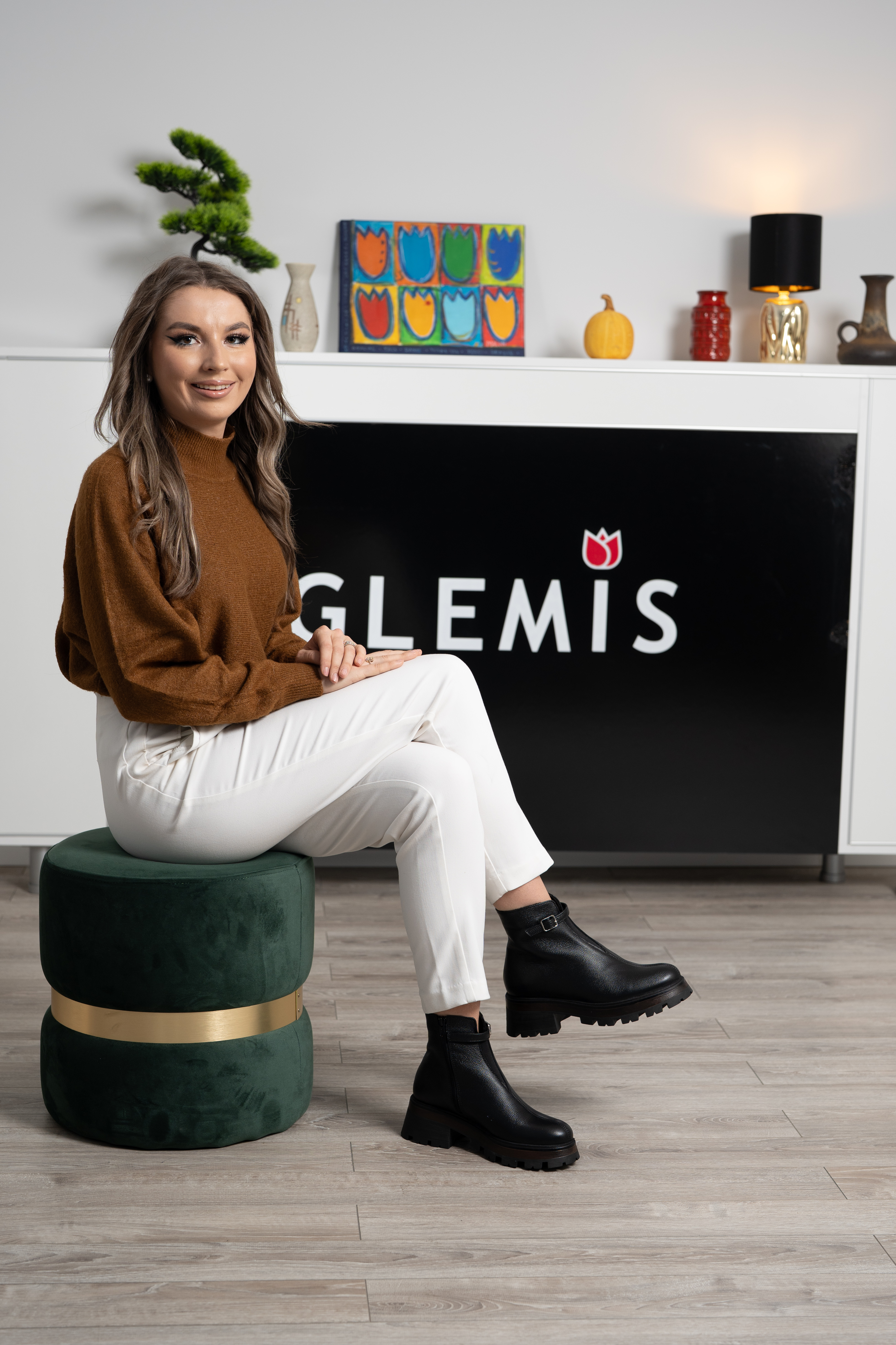 Ghete dama, Glemis, piele naturala - Cod: NE-430, Culoare: Negru Bizon, Marime: 38 (25.3 cm)