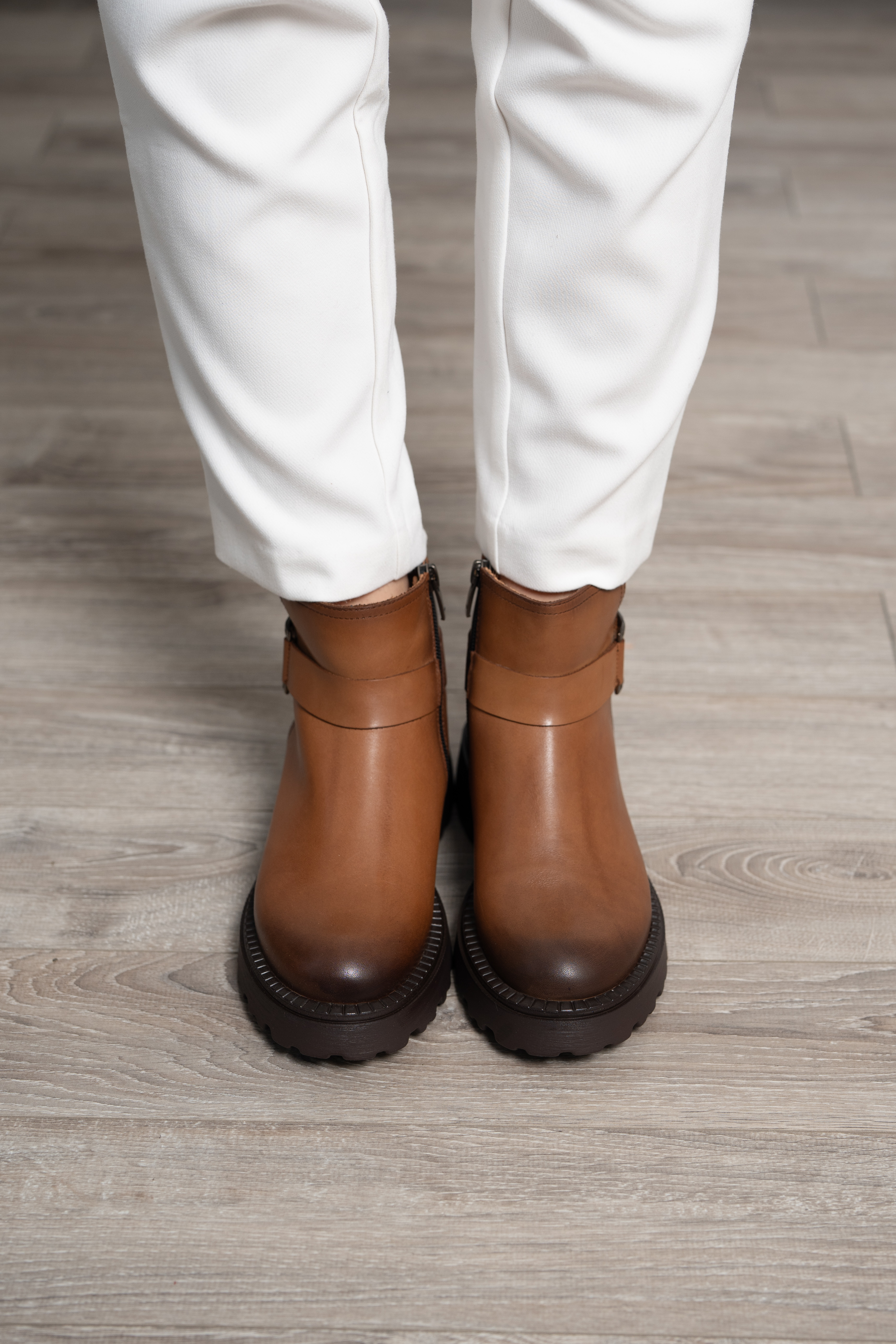 Ghete dama, Glemis, piele naturala - Cod: NE-434, Culoare: Maro Box, Marime: 38 (25.2 cm)