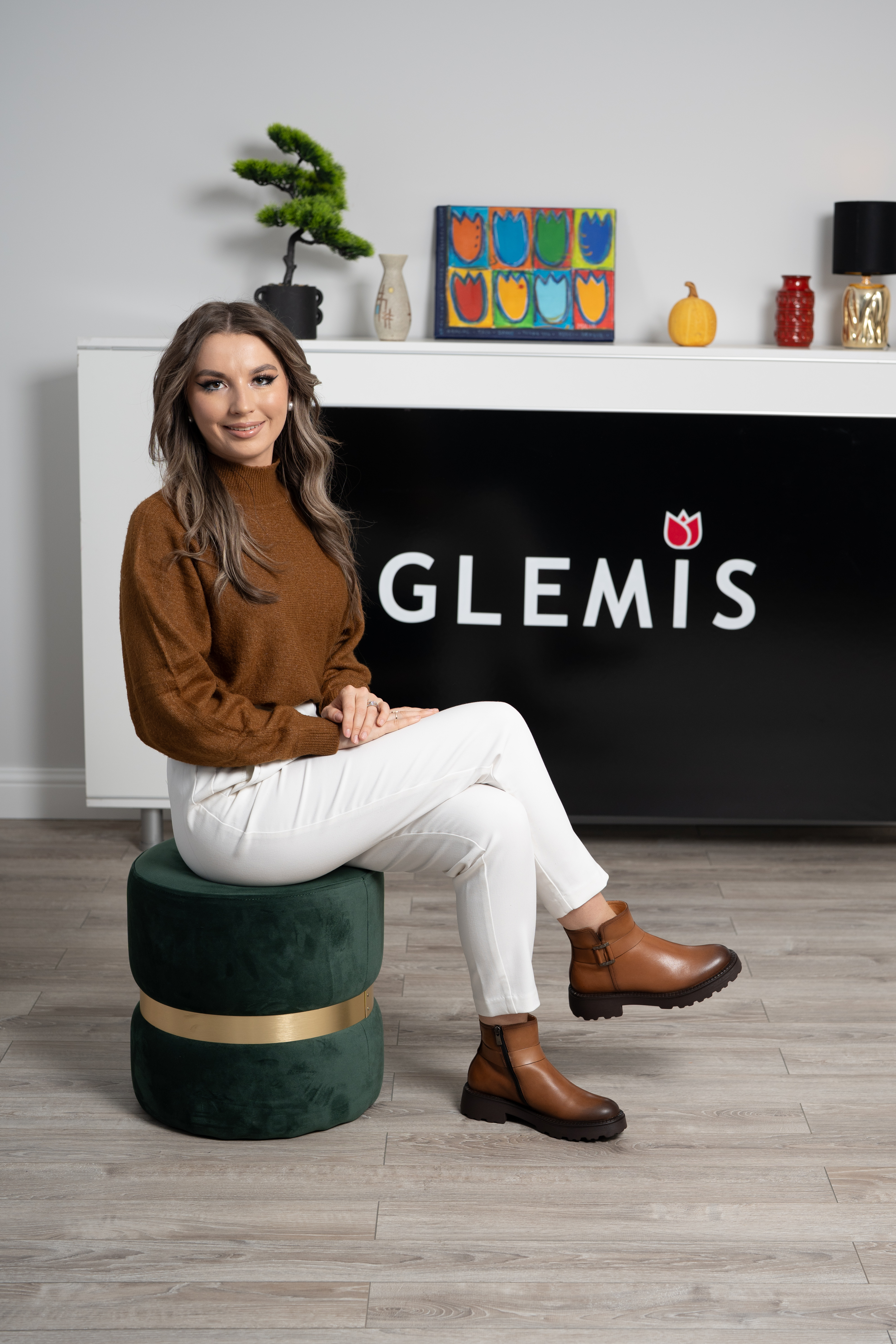 Ghete dama, Glemis, piele naturala - Cod: NE-434, Culoare: Maro Box, Marime: 38 (25.2 cm)