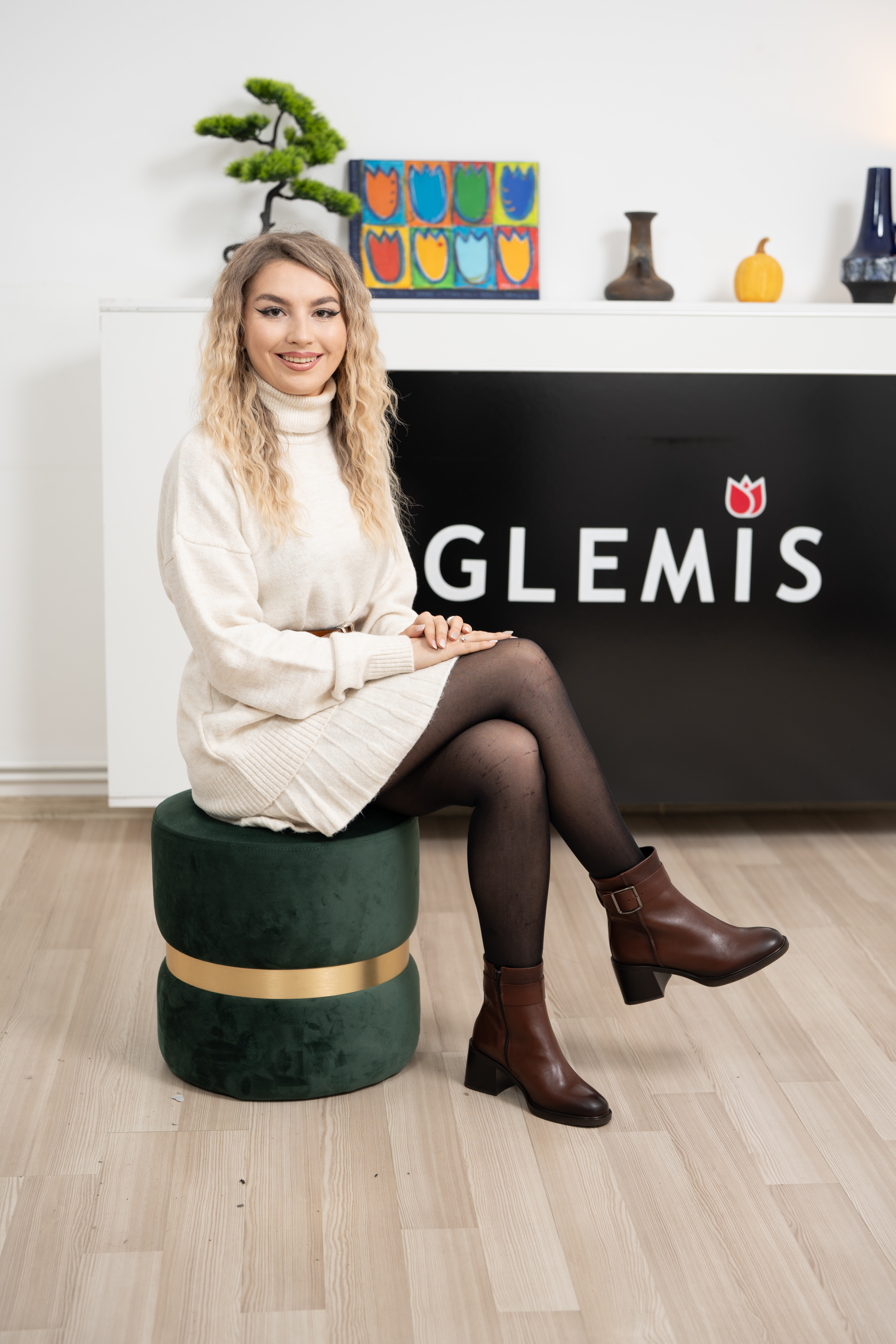 Botine dama, Glemis, piele naturala - Cod: NE-488, Culoare: Maro Inchis, Marime: 38 (24.6 cm)