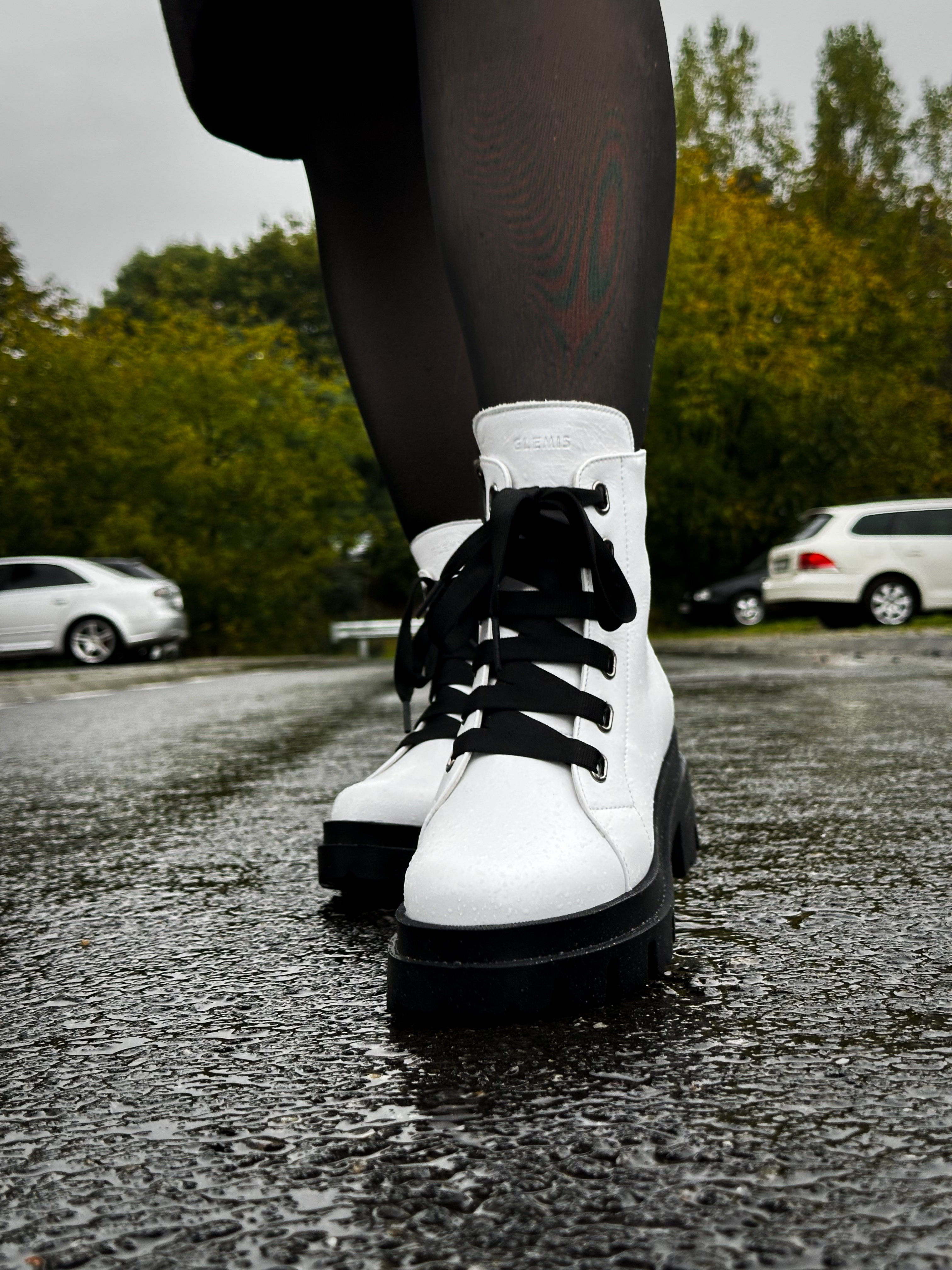 Bocanci dama, Glemis, piele naturala - Cod: PS-995, Culoare: Alb, Marime: 40