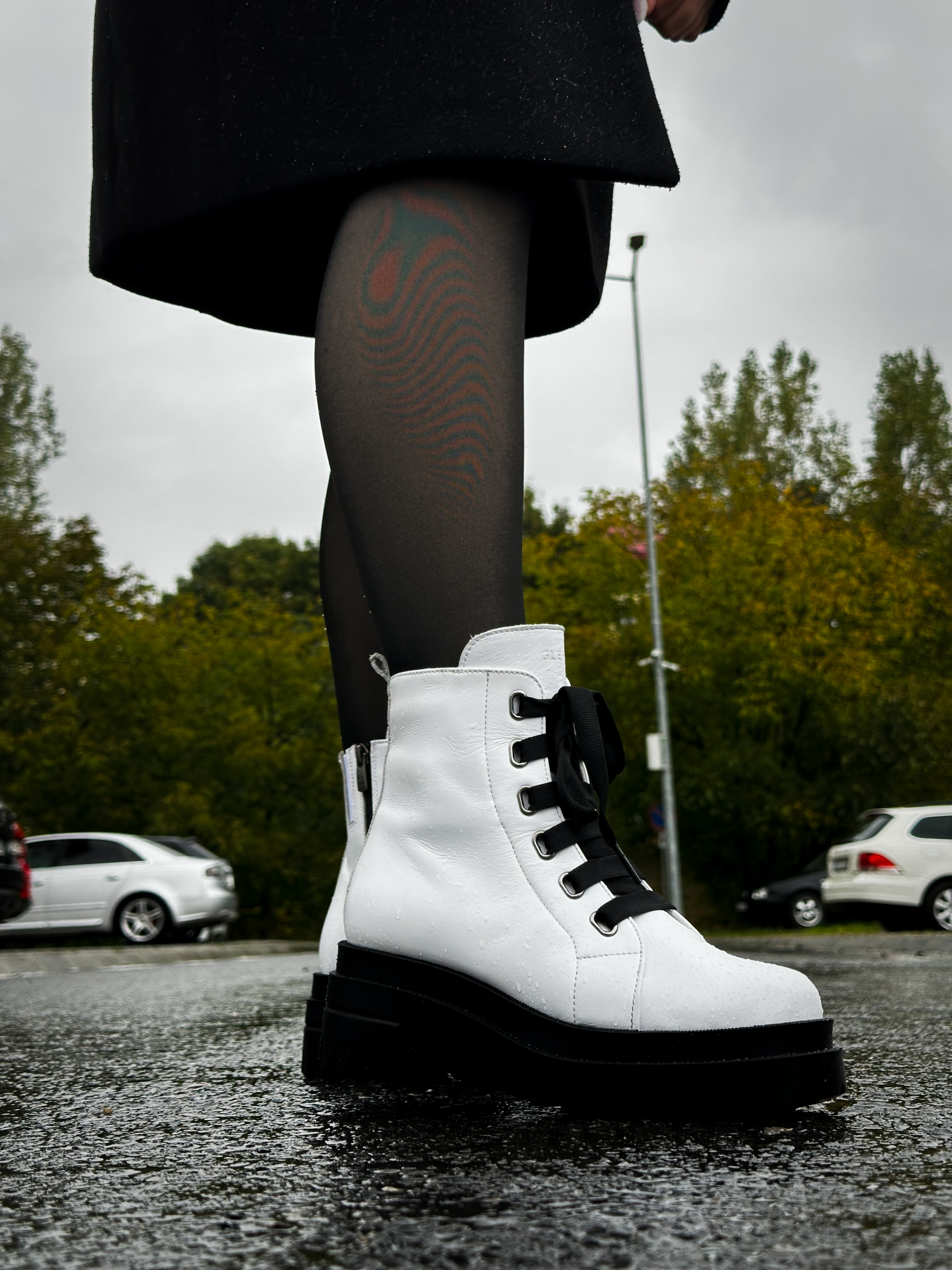 Bocanci dama, Glemis, piele naturala - Cod: PS-995, Culoare: Alb, Marime: 40