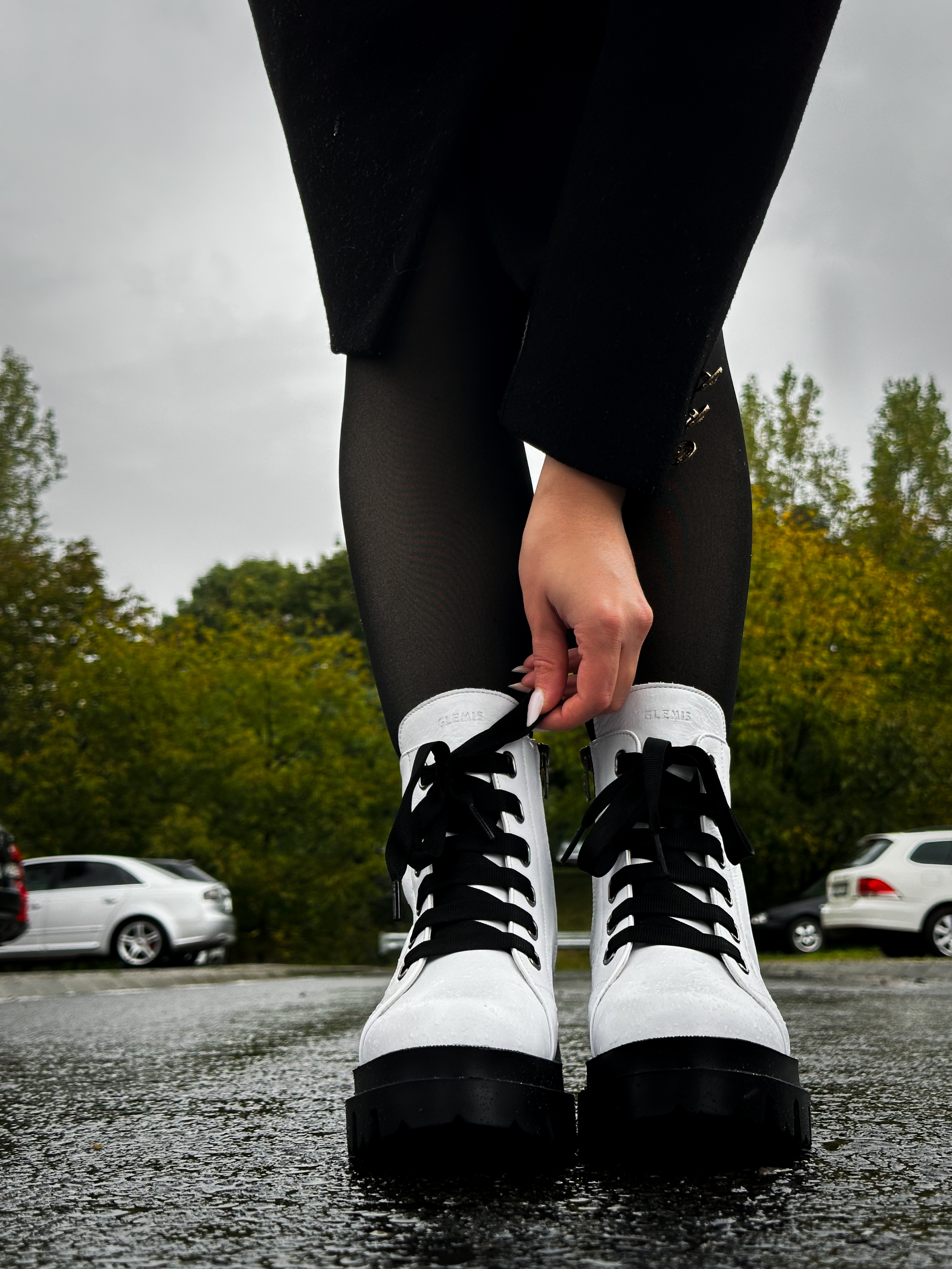 Bocanci dama, Glemis, piele naturala - Cod: PS-995, Culoare: Alb, Marime: 40