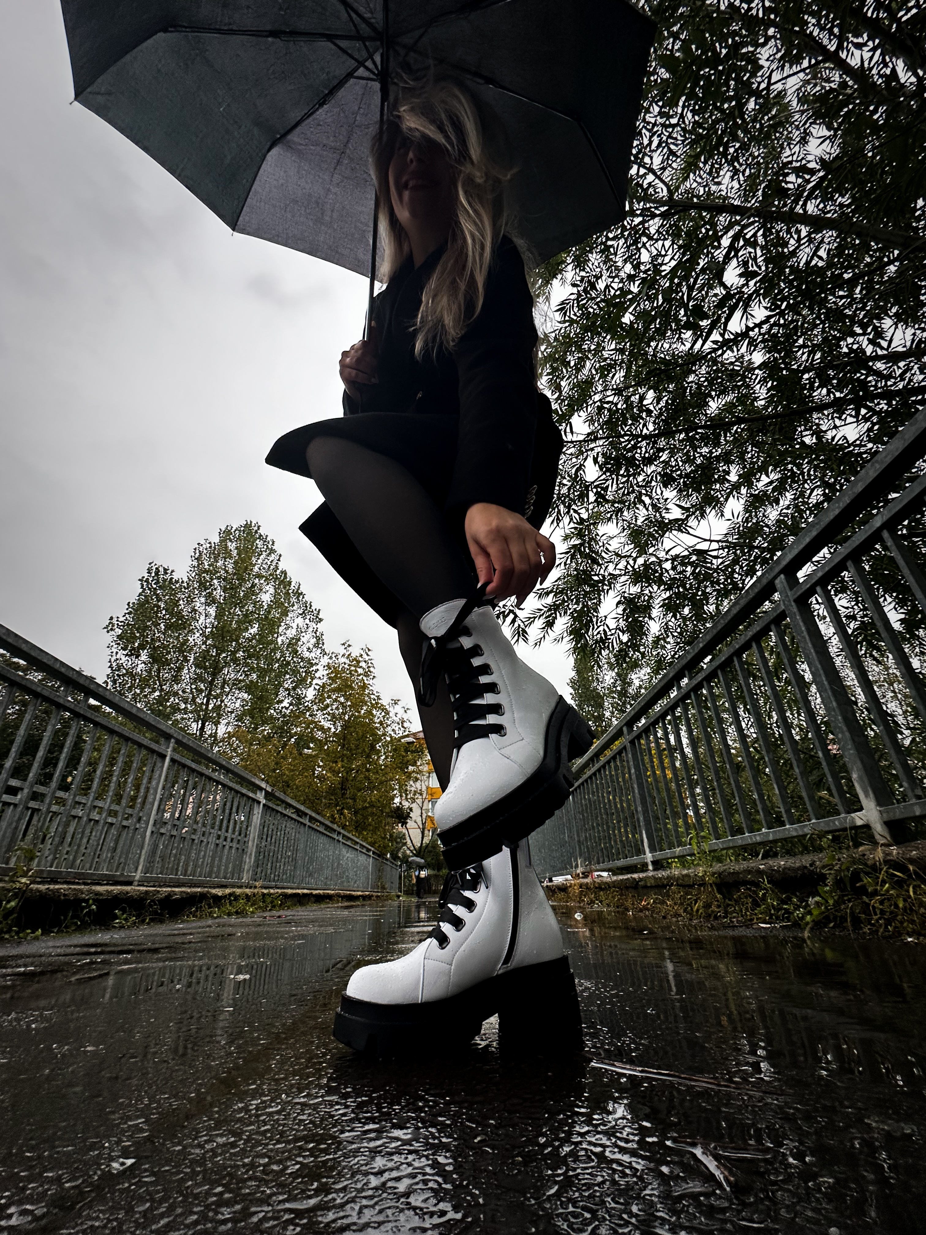 Bocanci dama, Glemis, piele naturala - Cod: PS-995, Culoare: Alb, Marime: 40