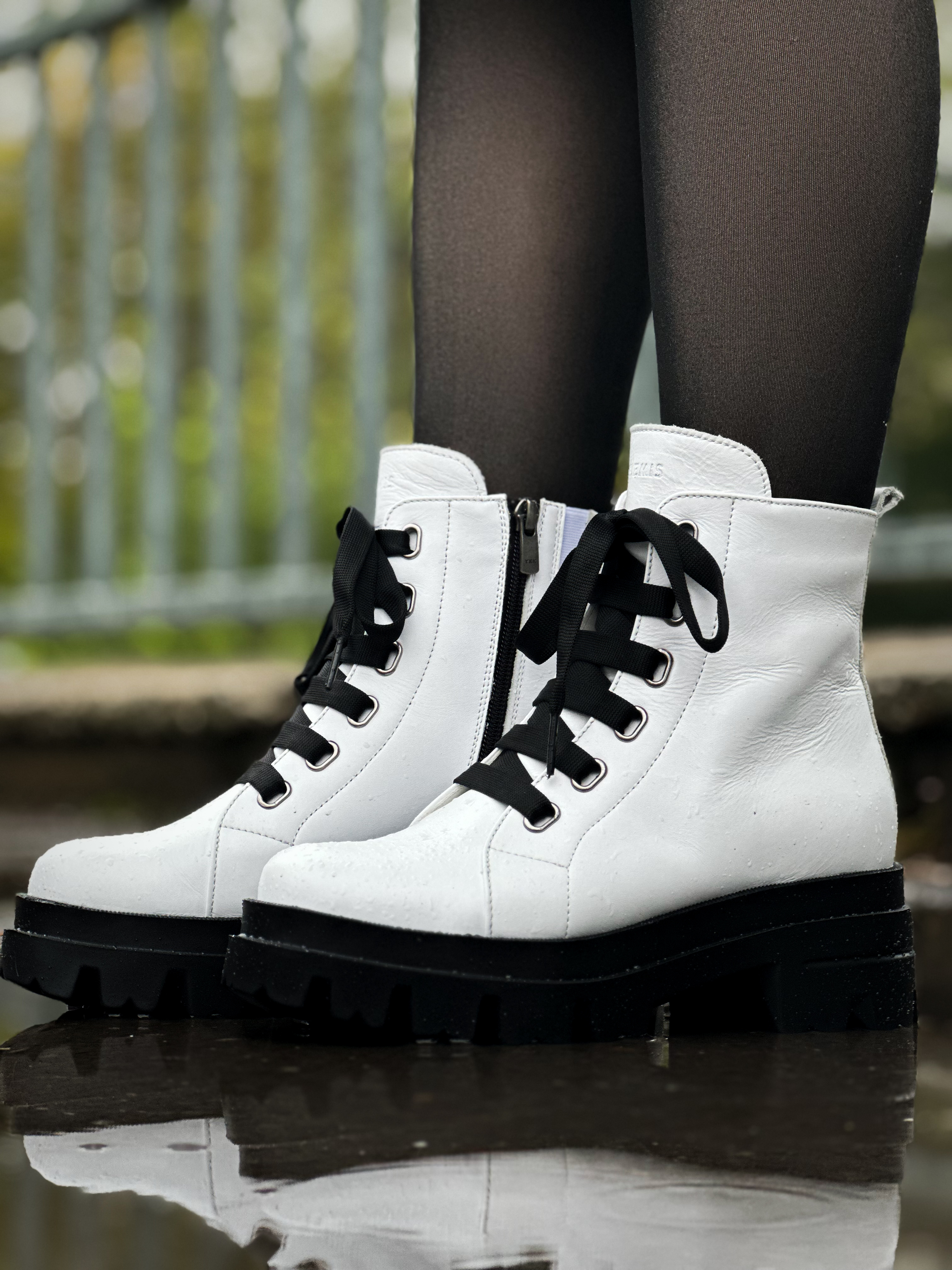 Bocanci dama, Glemis, piele naturala - Cod: PS-995, Culoare: Alb, Marime: 40