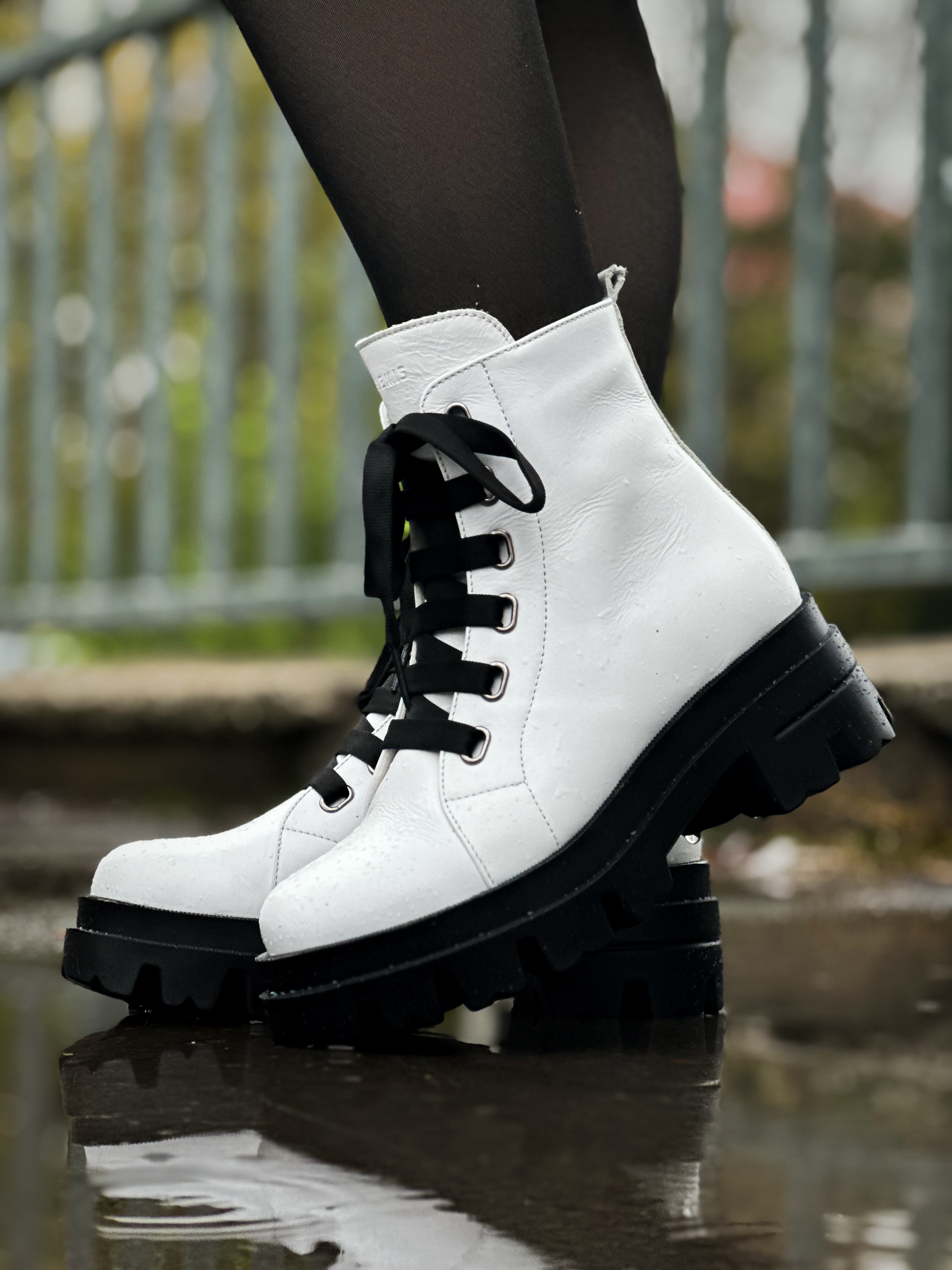 Bocanci dama, Glemis, piele naturala - Cod: PS-995, Culoare: Alb, Marime: 40