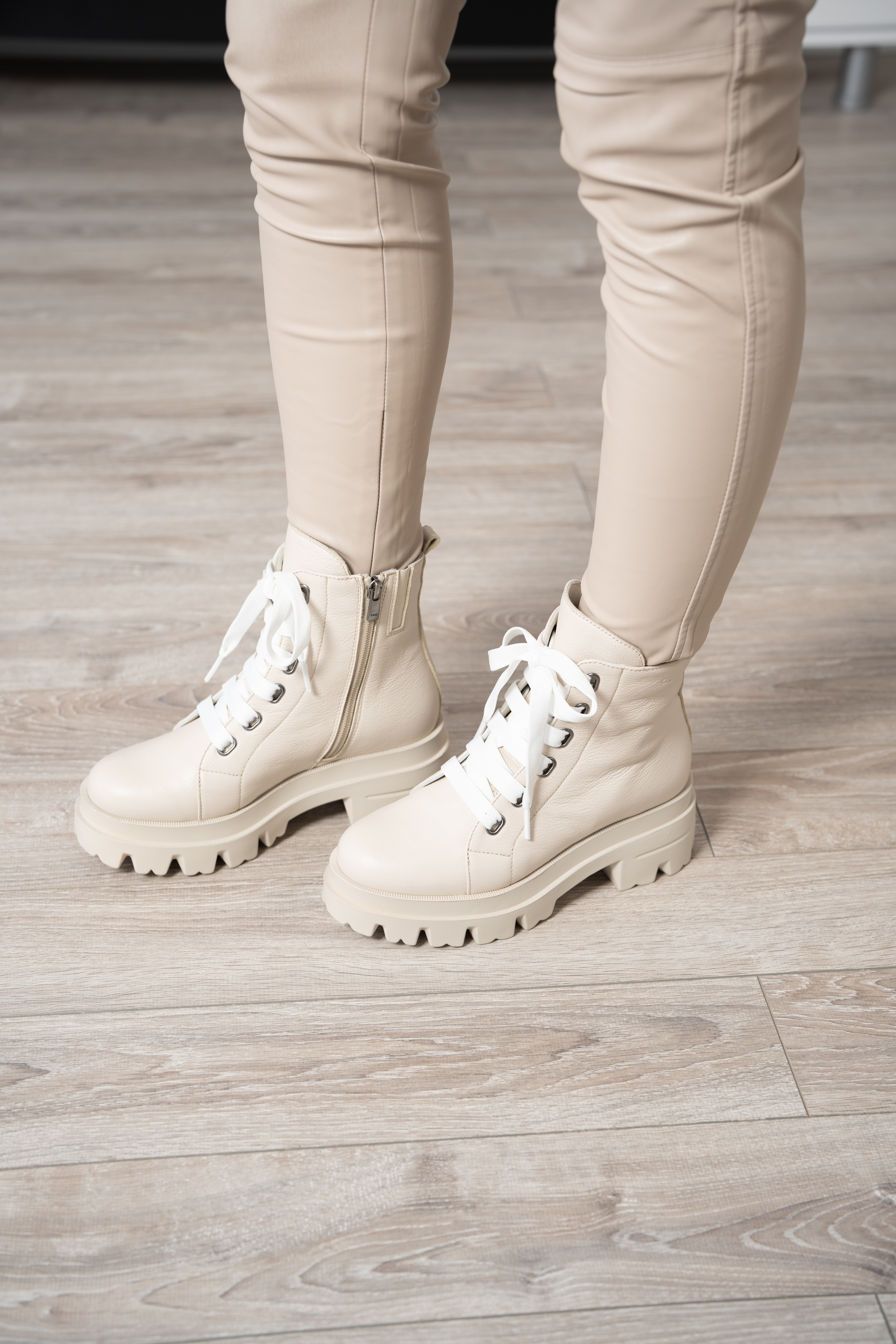 Bocanci dama, Glemis, piele naturala - Model: PS-995, Culoare: Bej Bizon, Marime: 38