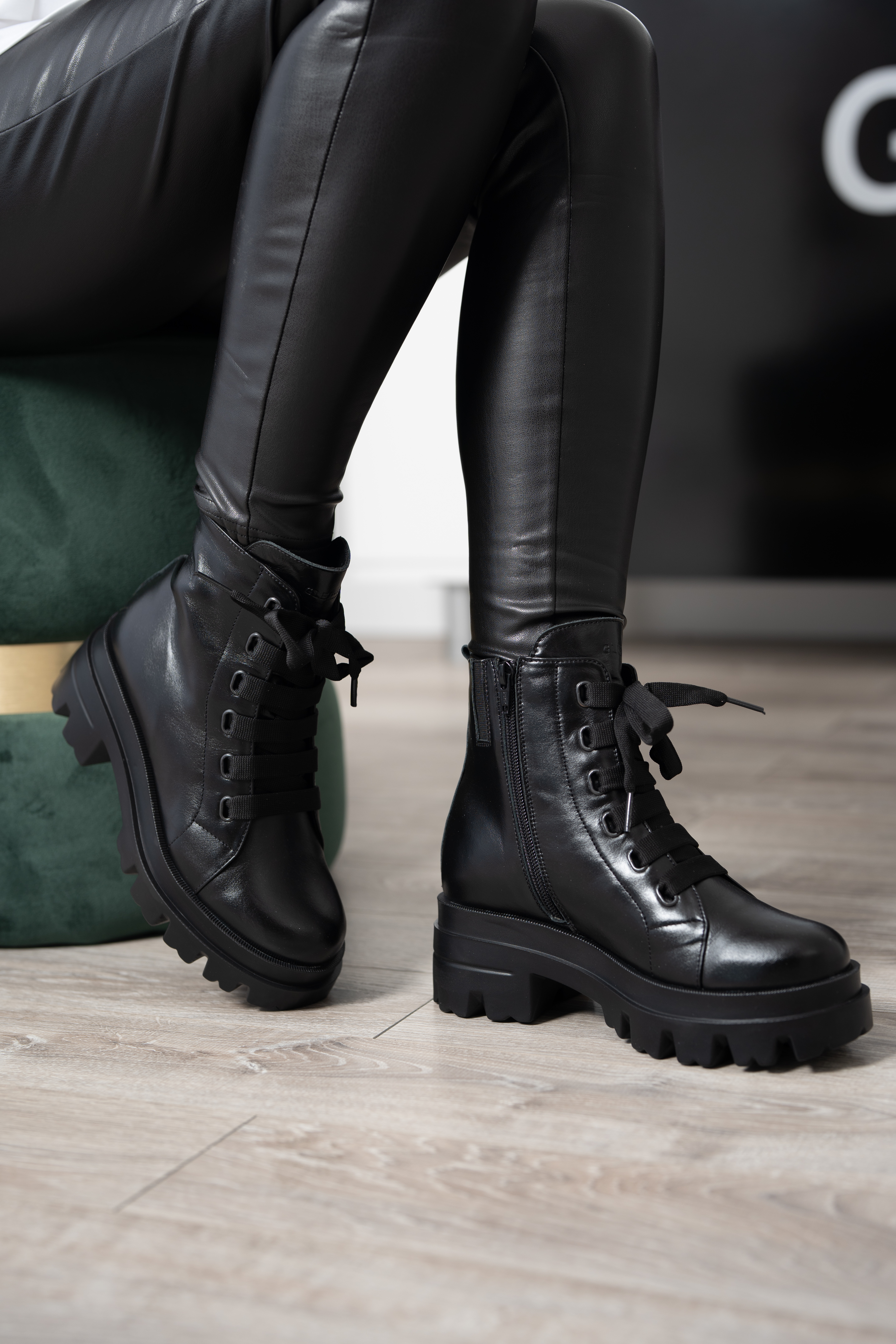 Bocanci dama, Glemis, piele naturala - Cod: PS-995, Culoare: Negru, Marime: 38