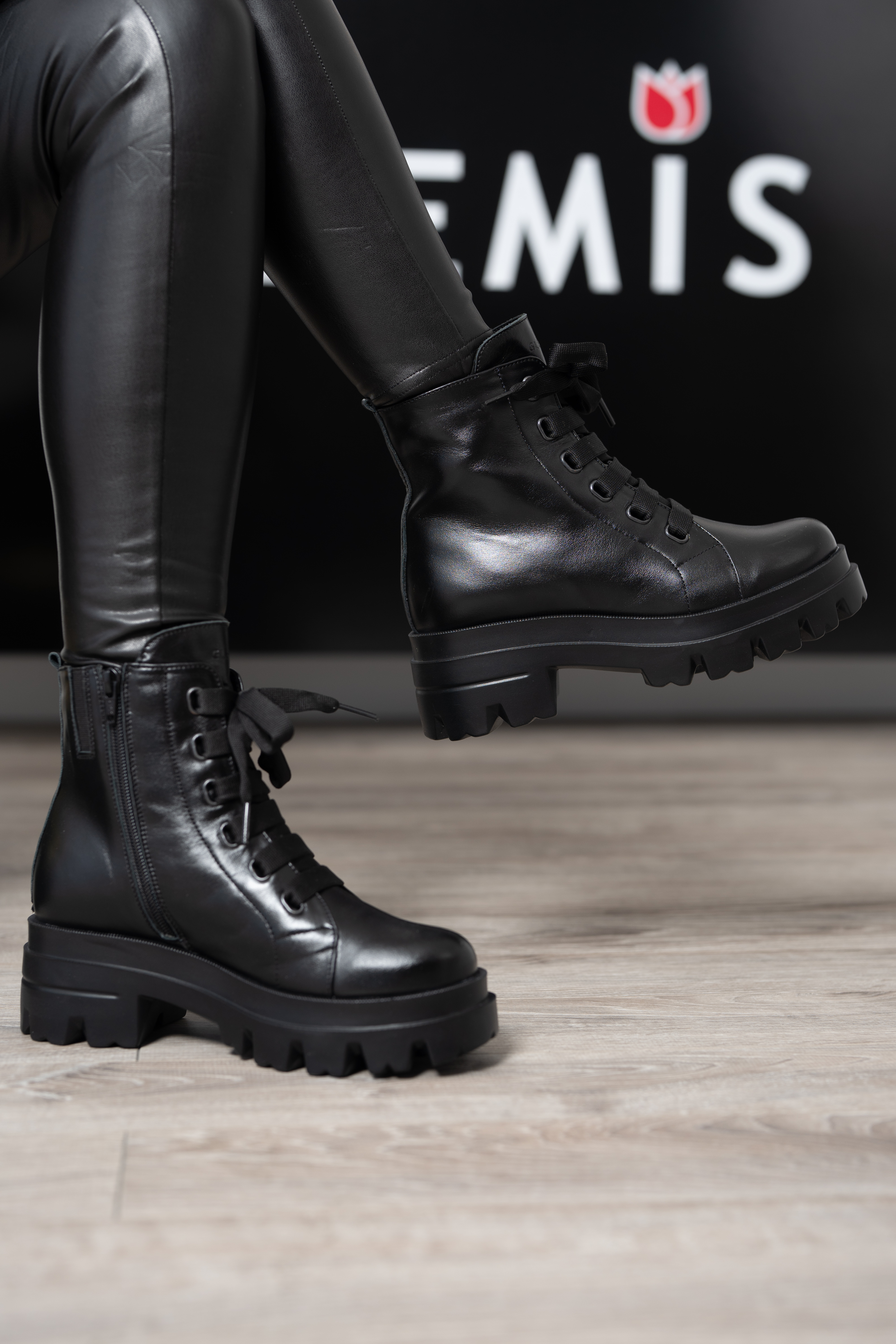 Bocanci dama, Glemis, piele naturala - Cod: PS-995, Culoare: Negru, Marime: 38