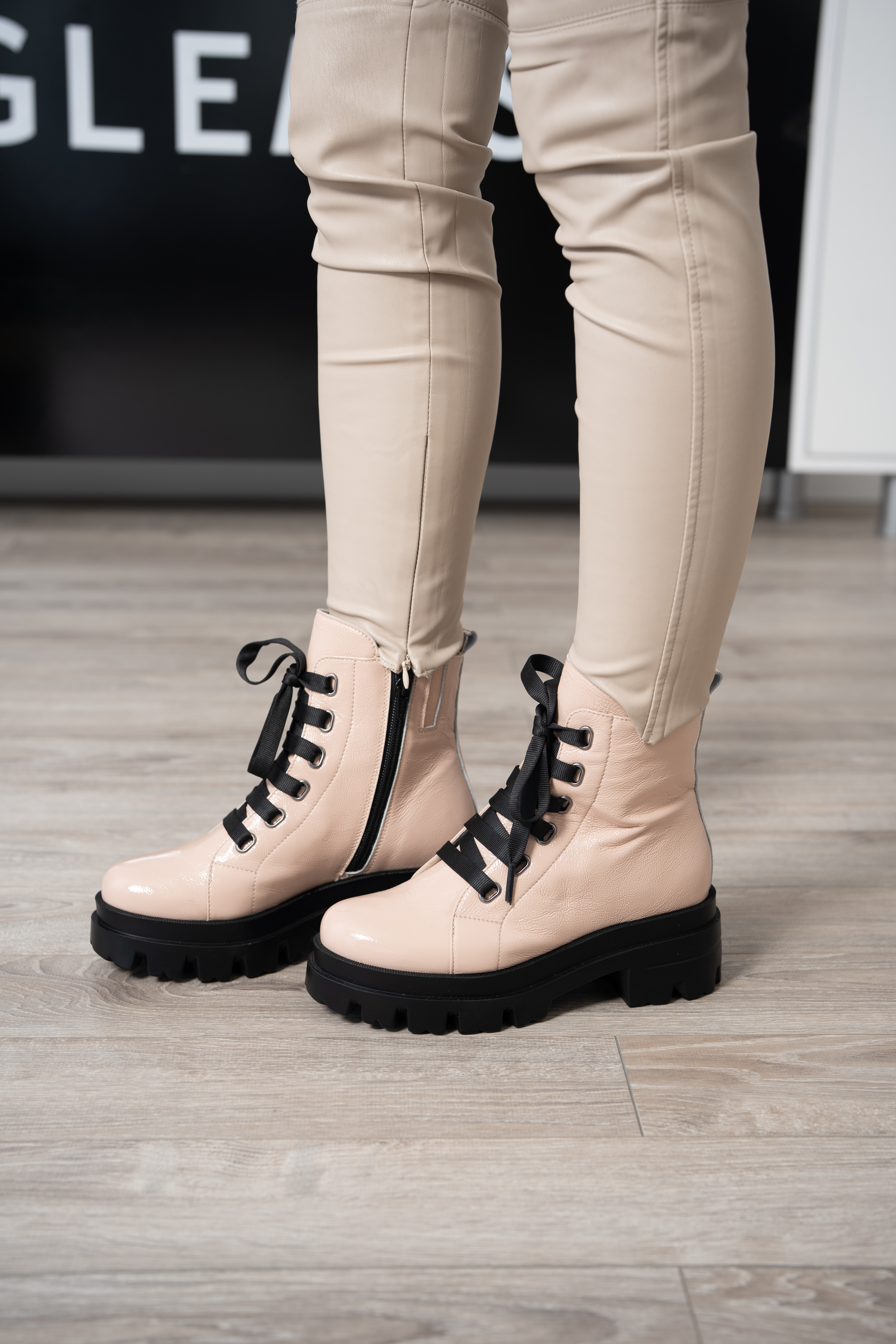 Bocanci dama, Glemis, piele naturala - Cod: PS-995, Culoare: Nude, Marime: 38